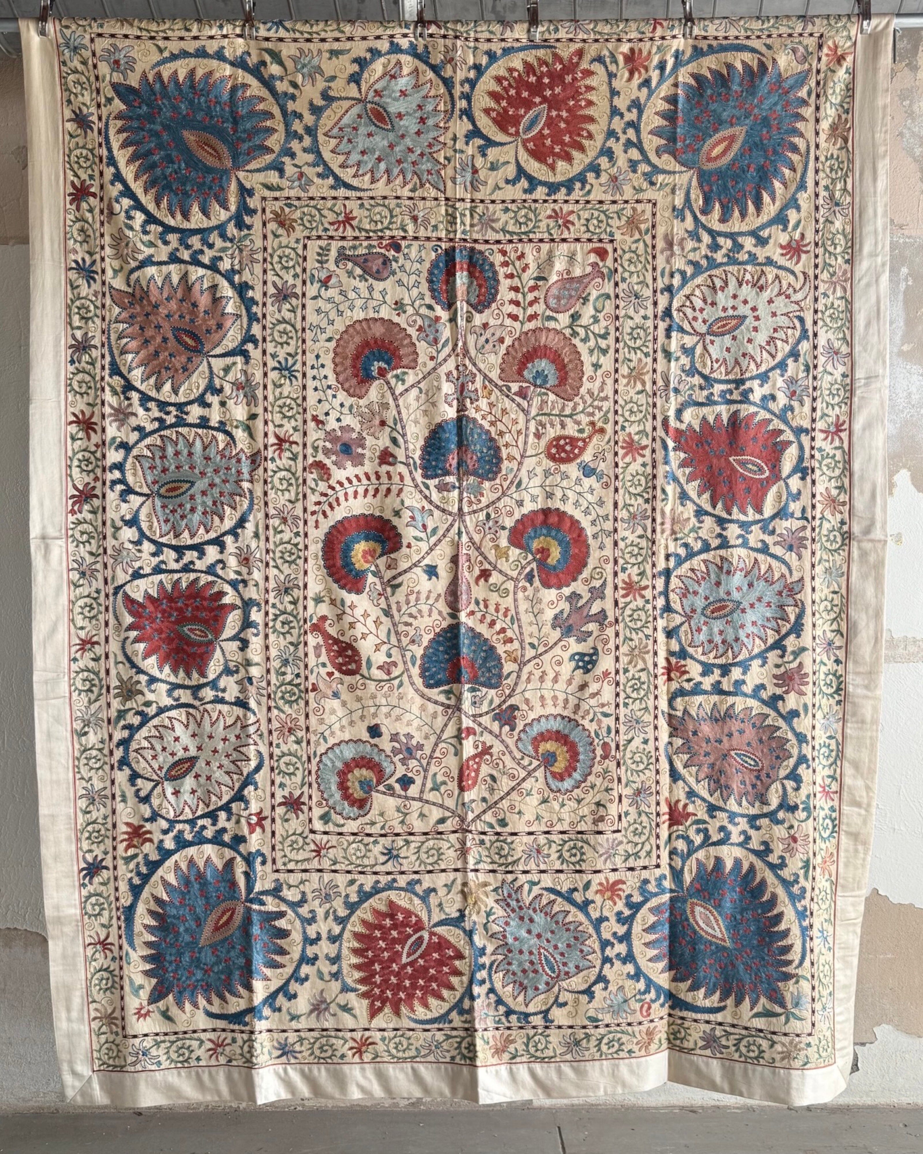 Hand Stitched Suzani (CSSU47925 | 74" x 107") Suzani Aziz Suzani 