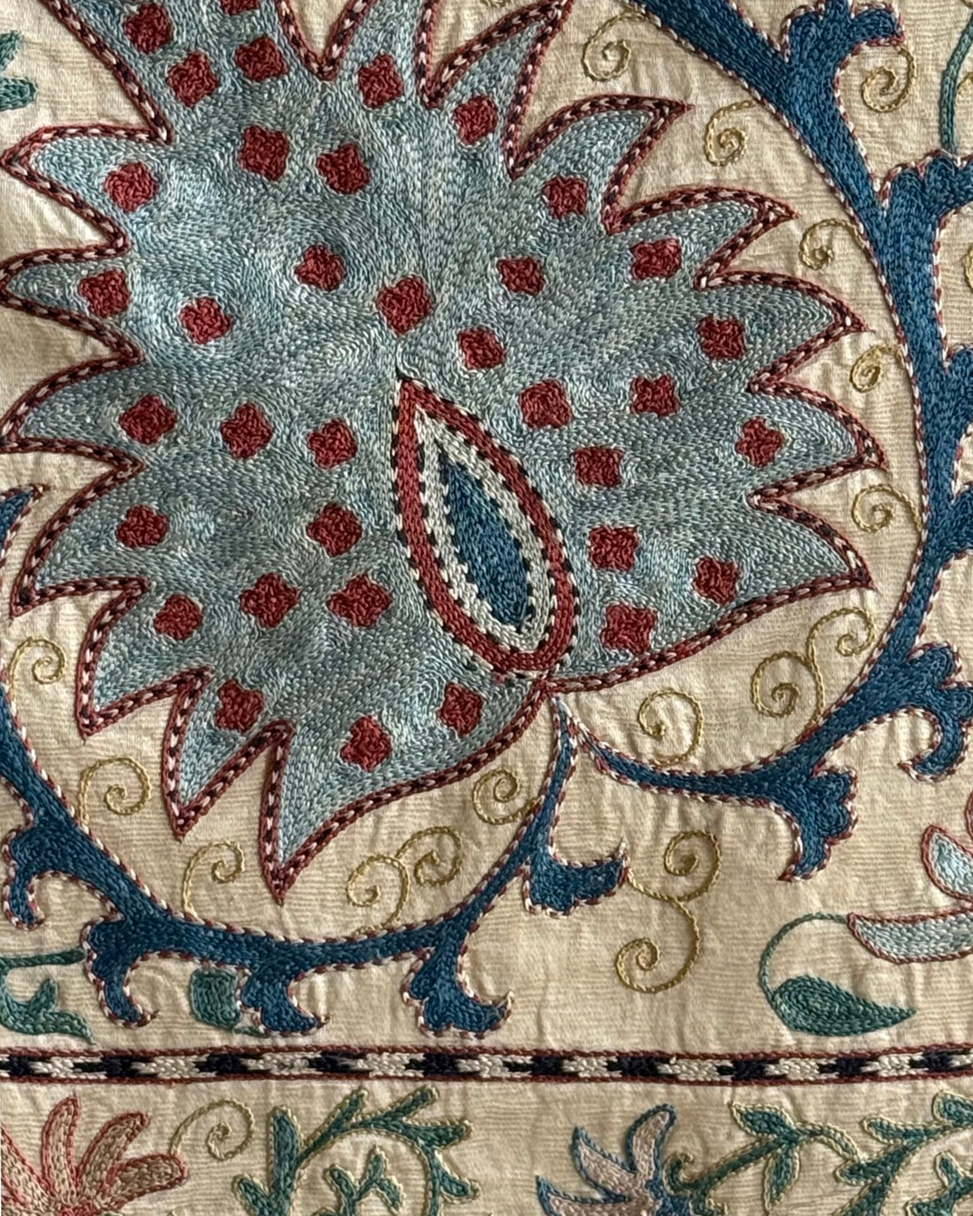 Hand Stitched Suzani (CSSU47925 | 74" x 107") Suzani Aziz Suzani 