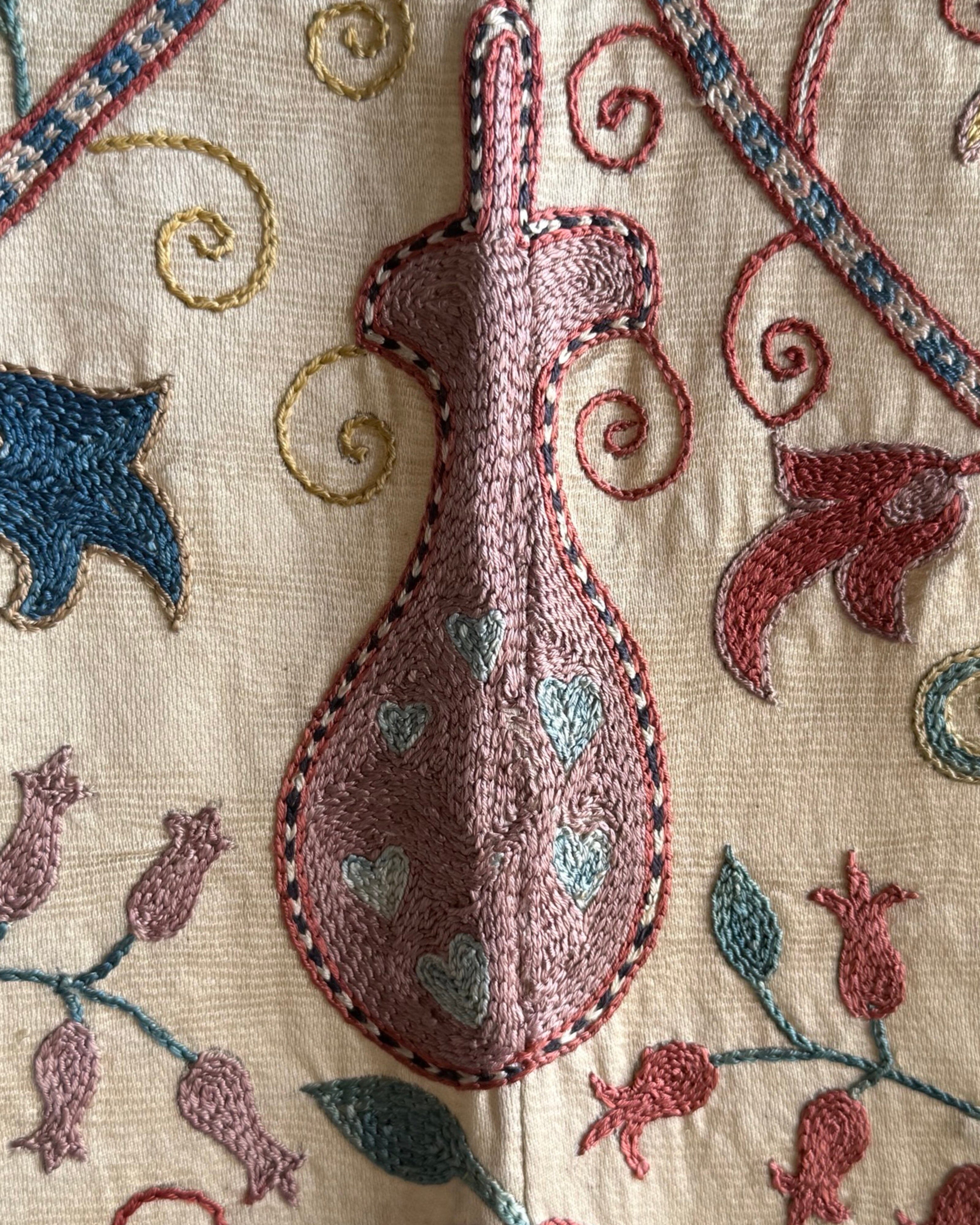 Hand Stitched Suzani (CSSU47925 | 74" x 107") Suzani Aziz Suzani 