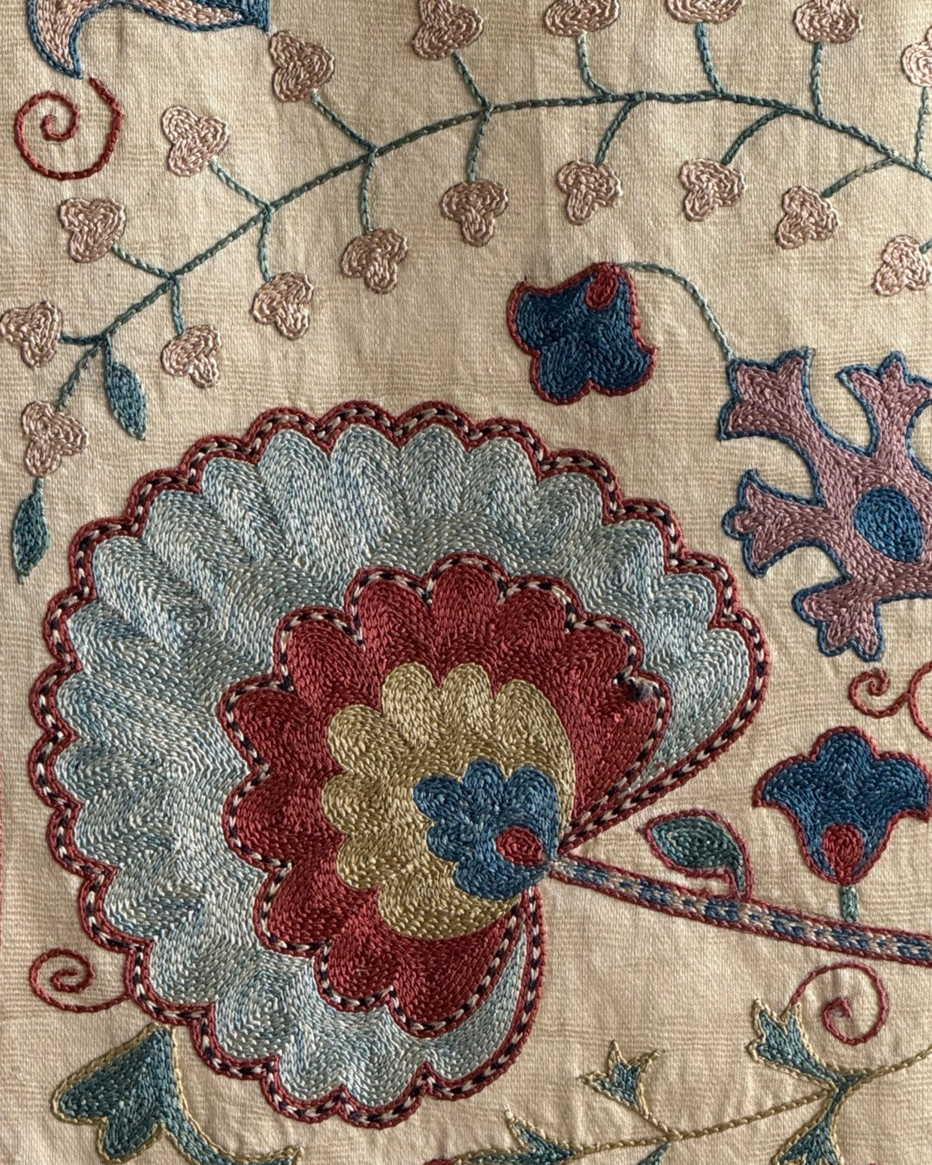 Hand Stitched Suzani (CSSU47925 | 74" x 107") Suzani Aziz Suzani 