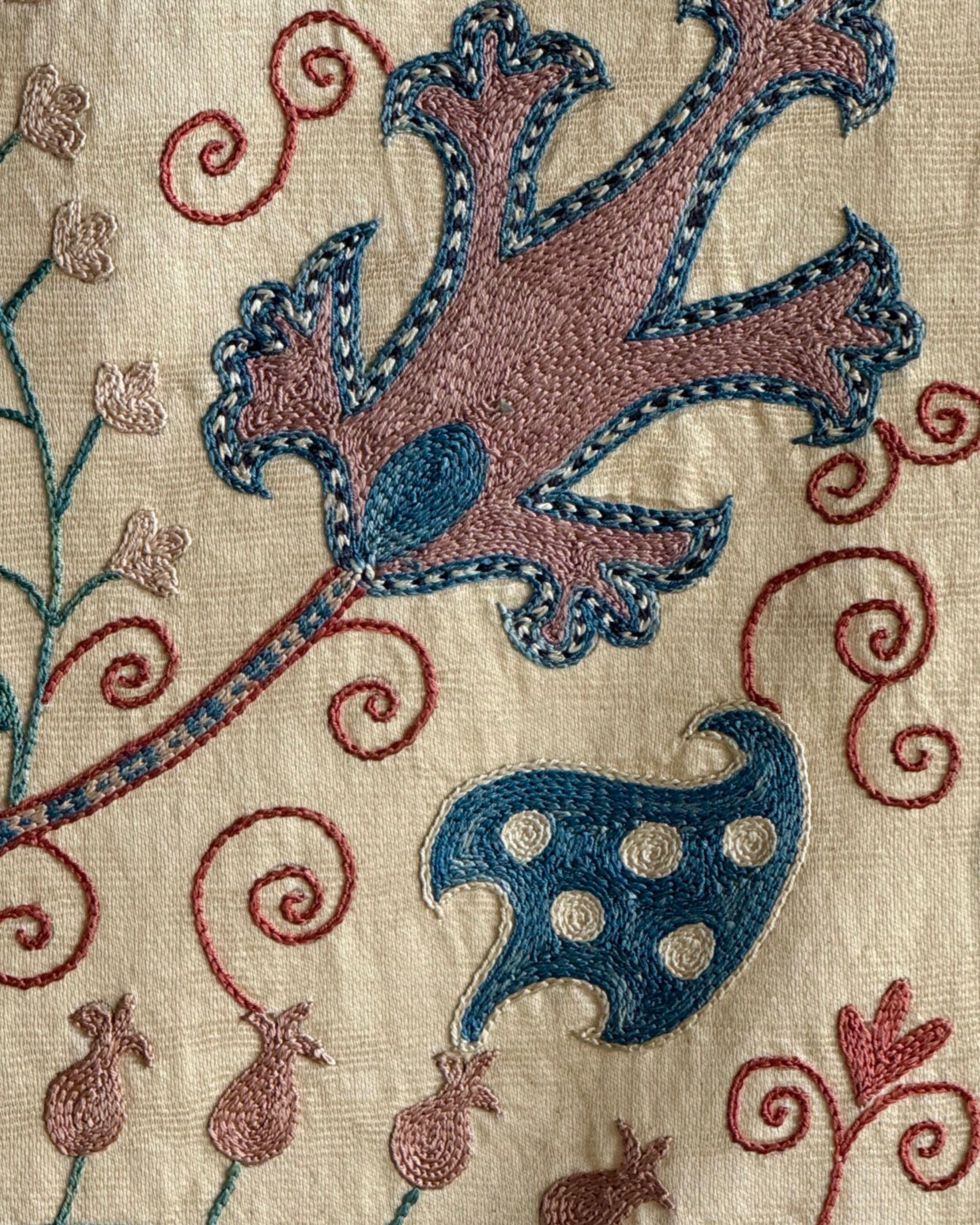 Hand Stitched Suzani (CSSU47925 | 74" x 107") Suzani Aziz Suzani 