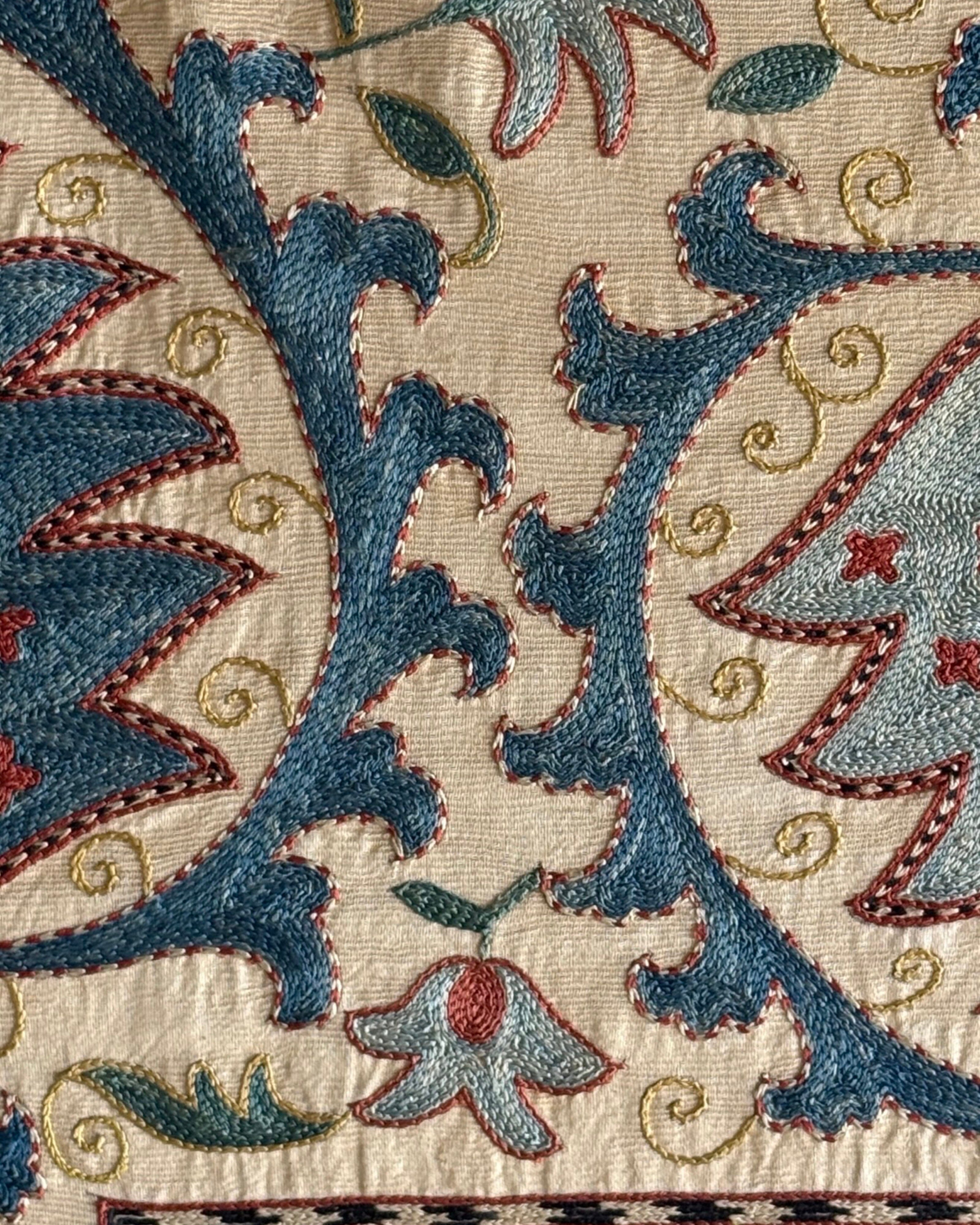 Hand Stitched Suzani (CSSU47925 | 74" x 107") Suzani Aziz Suzani 