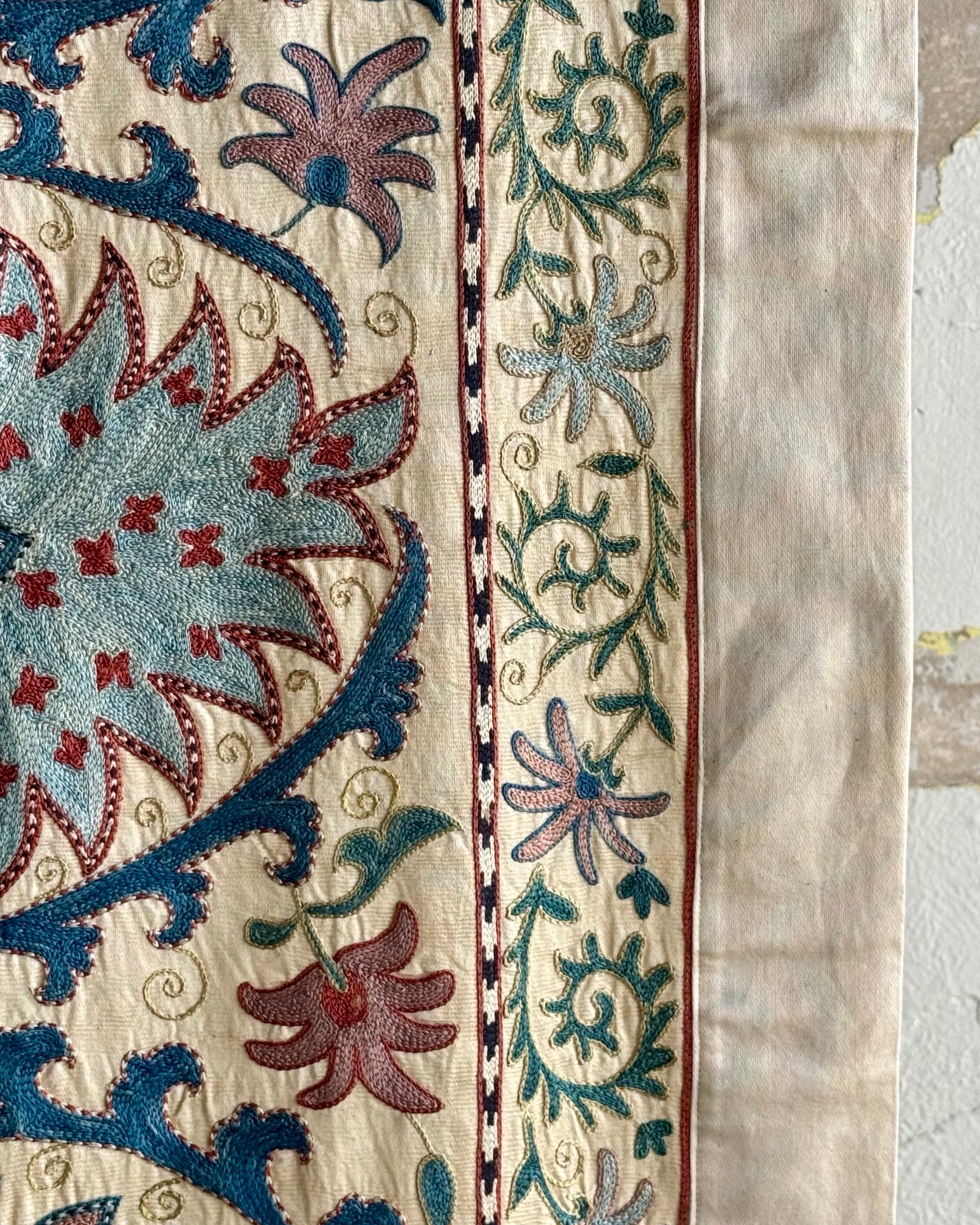 Hand Stitched Suzani (CSSU47925 | 74" x 107") Suzani Aziz Suzani 