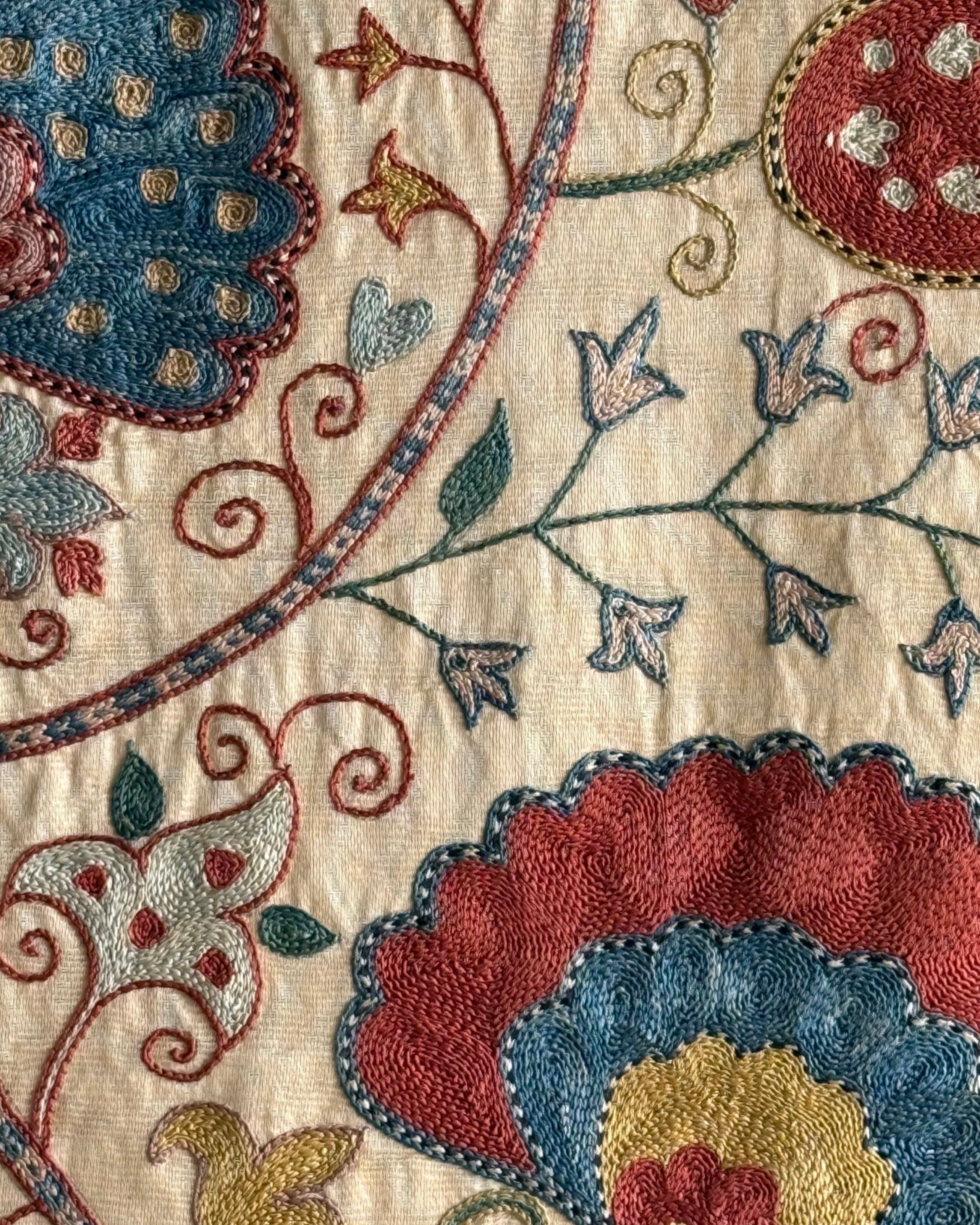 Hand Stitched Suzani (CSSU47925 | 74" x 107") Suzani Aziz Suzani 