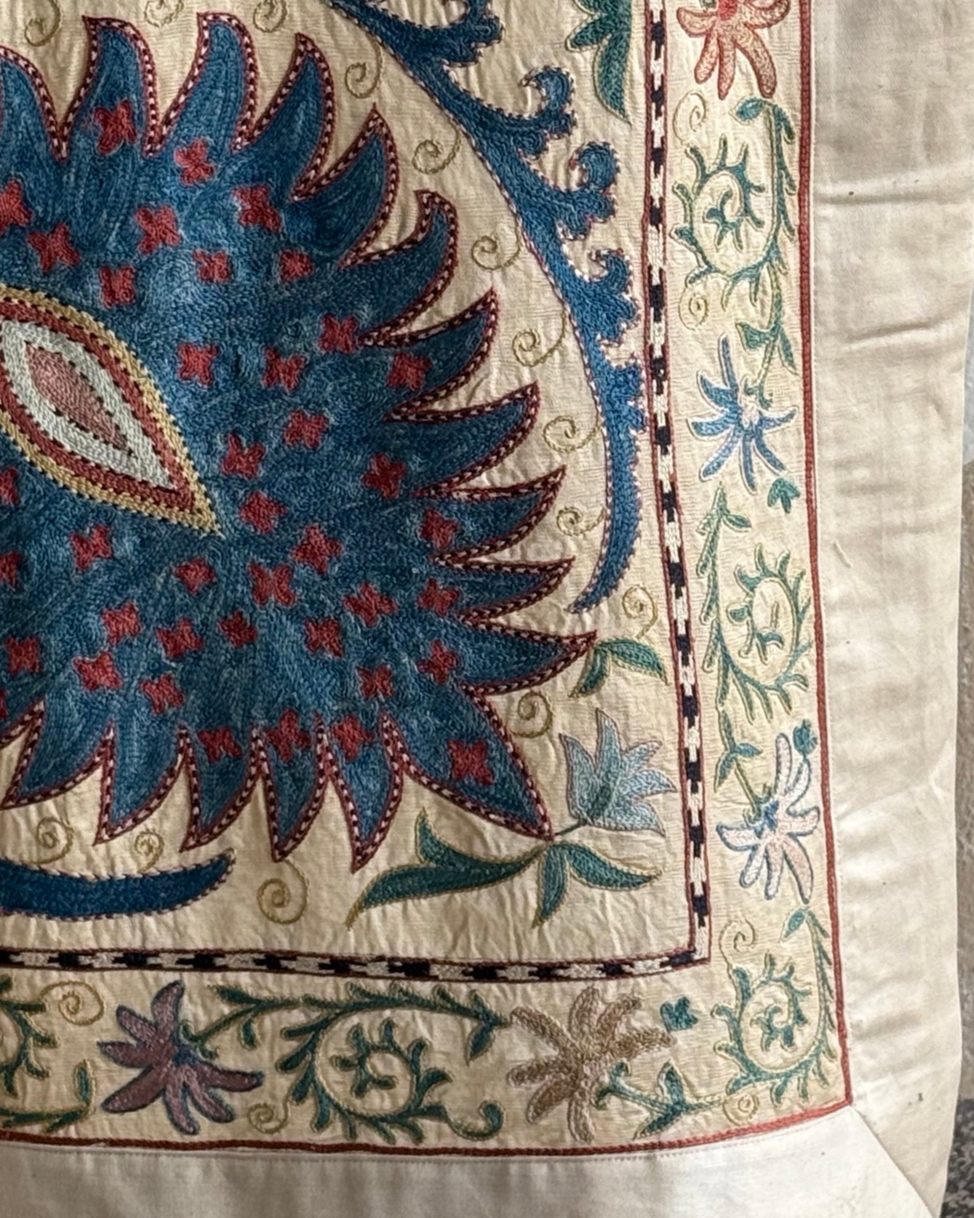 Hand Stitched Suzani (CSSU47925 | 74" x 107") Suzani Aziz Suzani 