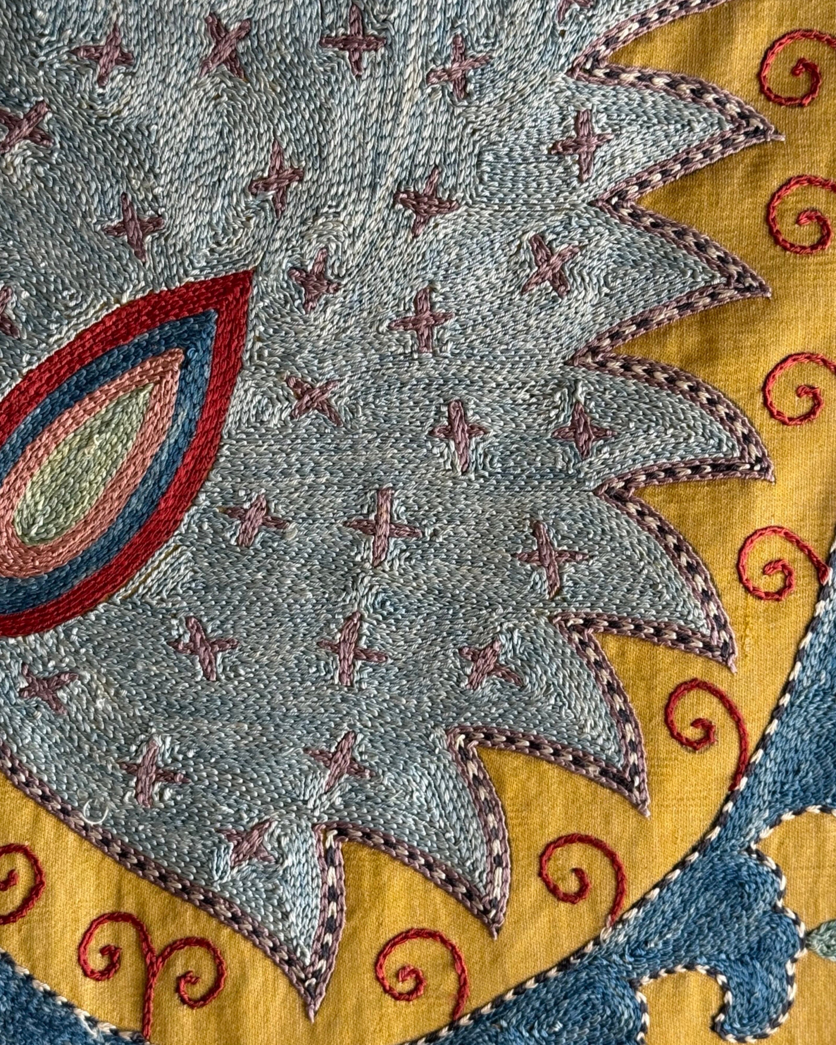Hand Stitched Suzani (CSSU48025 | 83" x 110") Suzani Aziz Suzani 