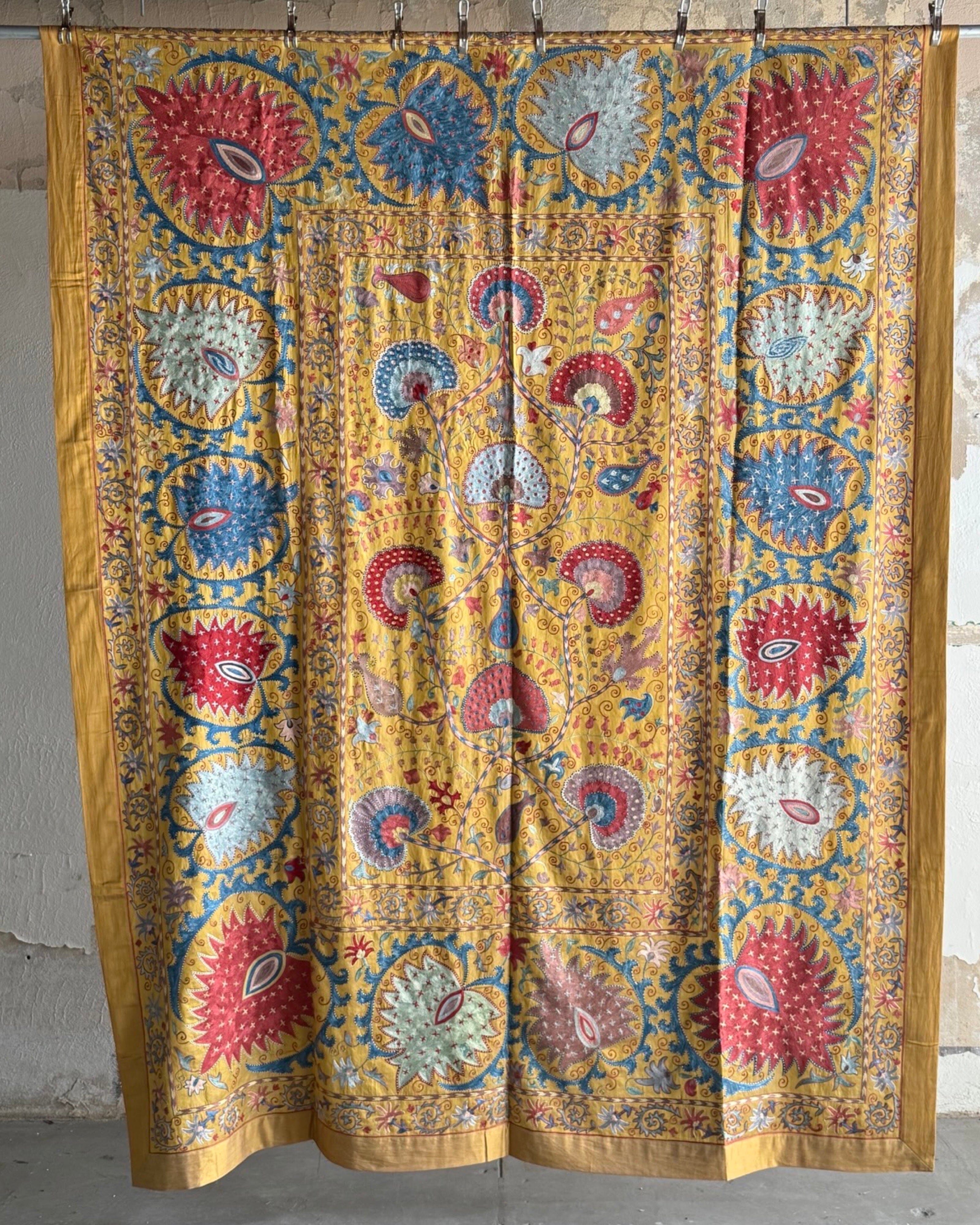 Hand Stitched Suzani (CSSU48025 | 83" x 110") Suzani Aziz Suzani 