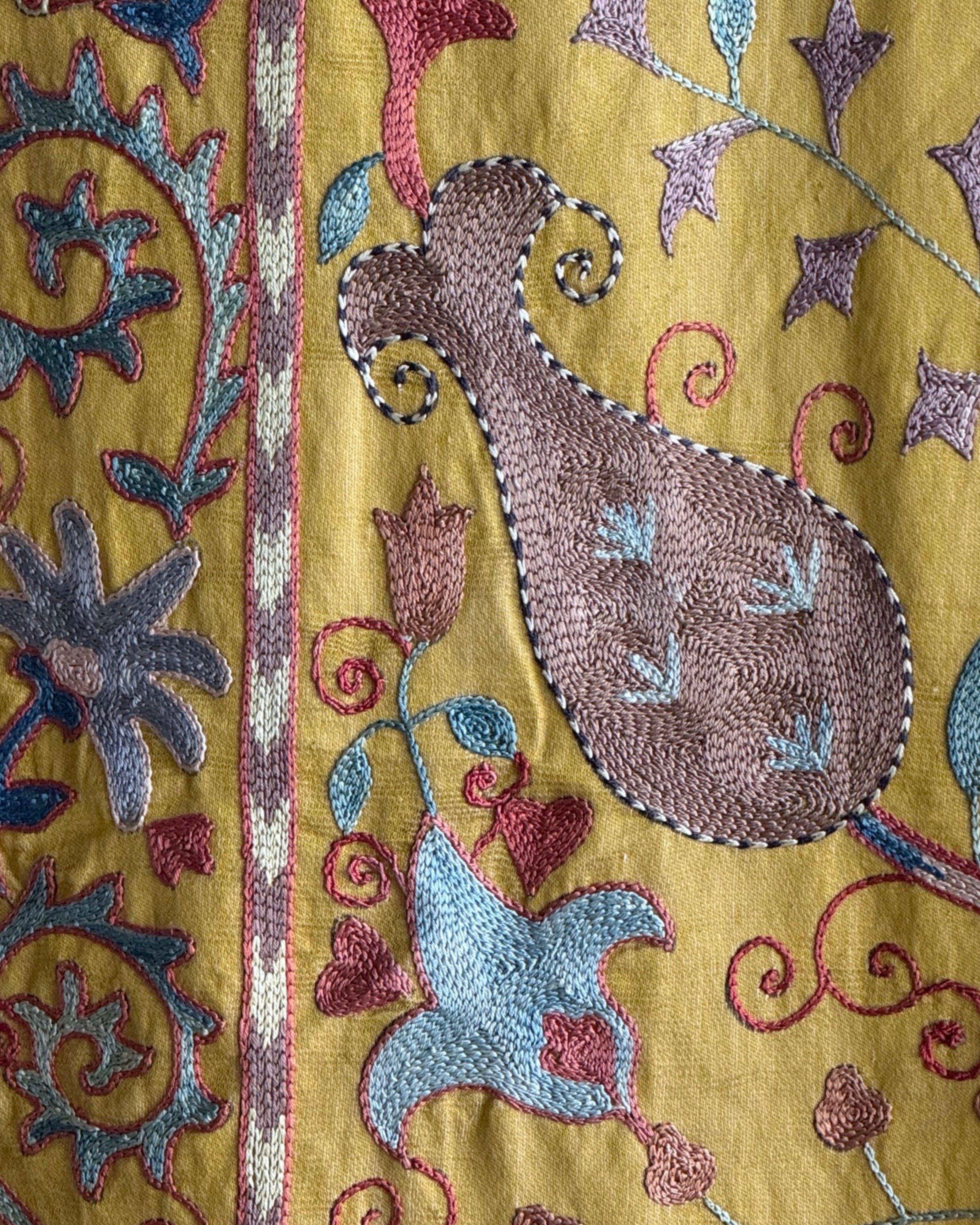 Hand Stitched Suzani (CSSU48025 | 83" x 110") Suzani Aziz Suzani 