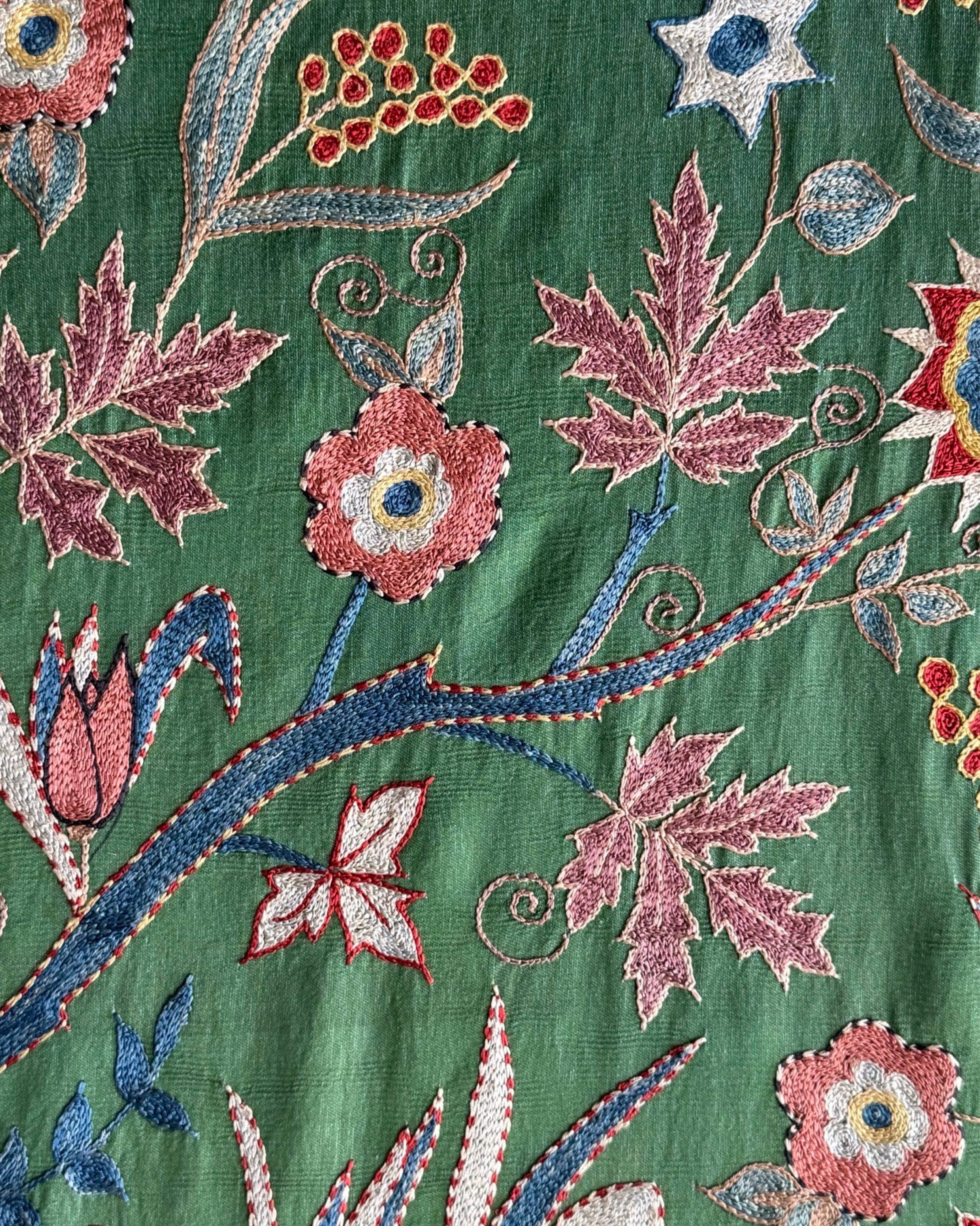 Hand Stitched Suzani (CSSU48125 | 84" x 122") Suzani Aziz Suzani 