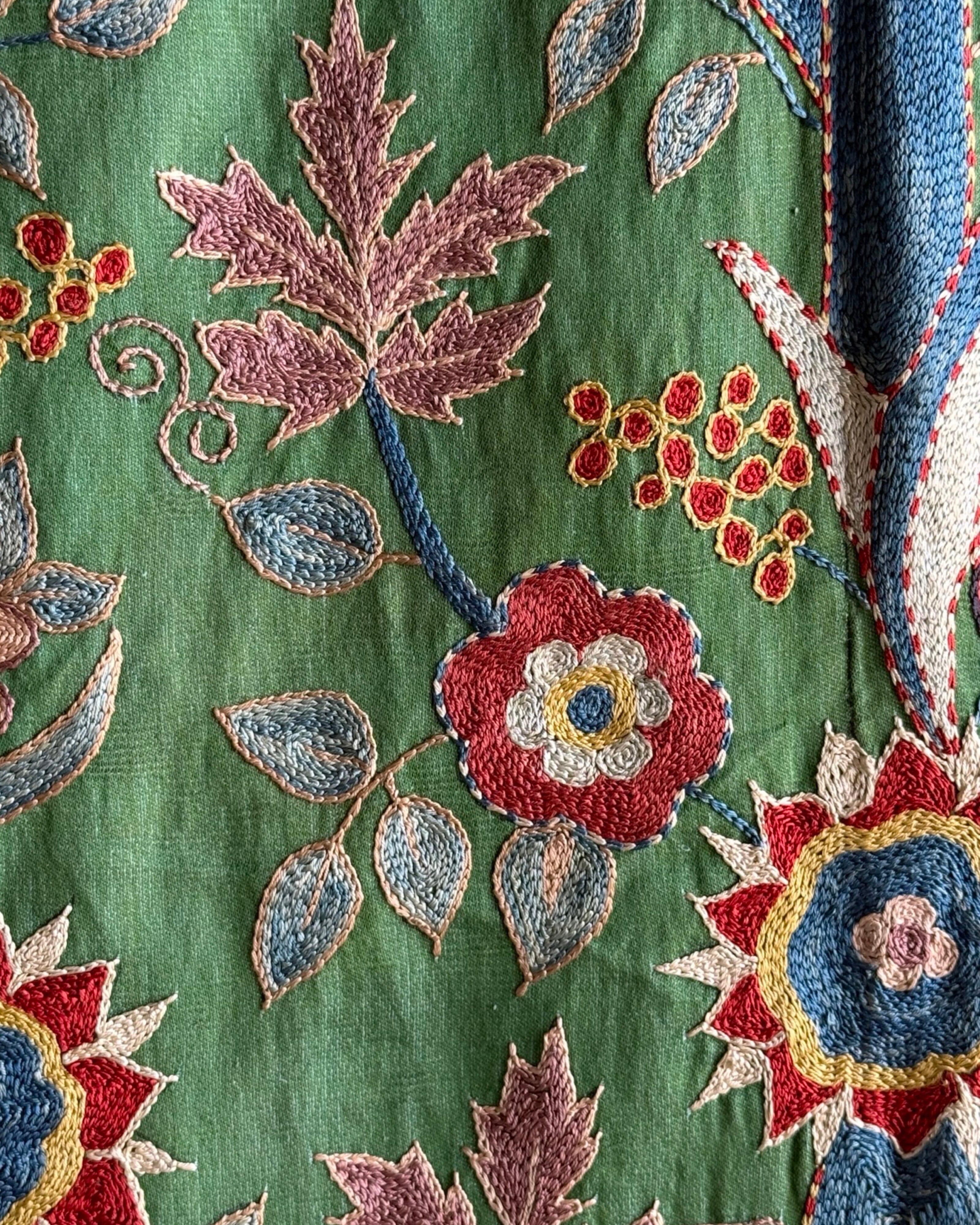 Hand Stitched Suzani (CSSU48125 | 84" x 122") Suzani Aziz Suzani 
