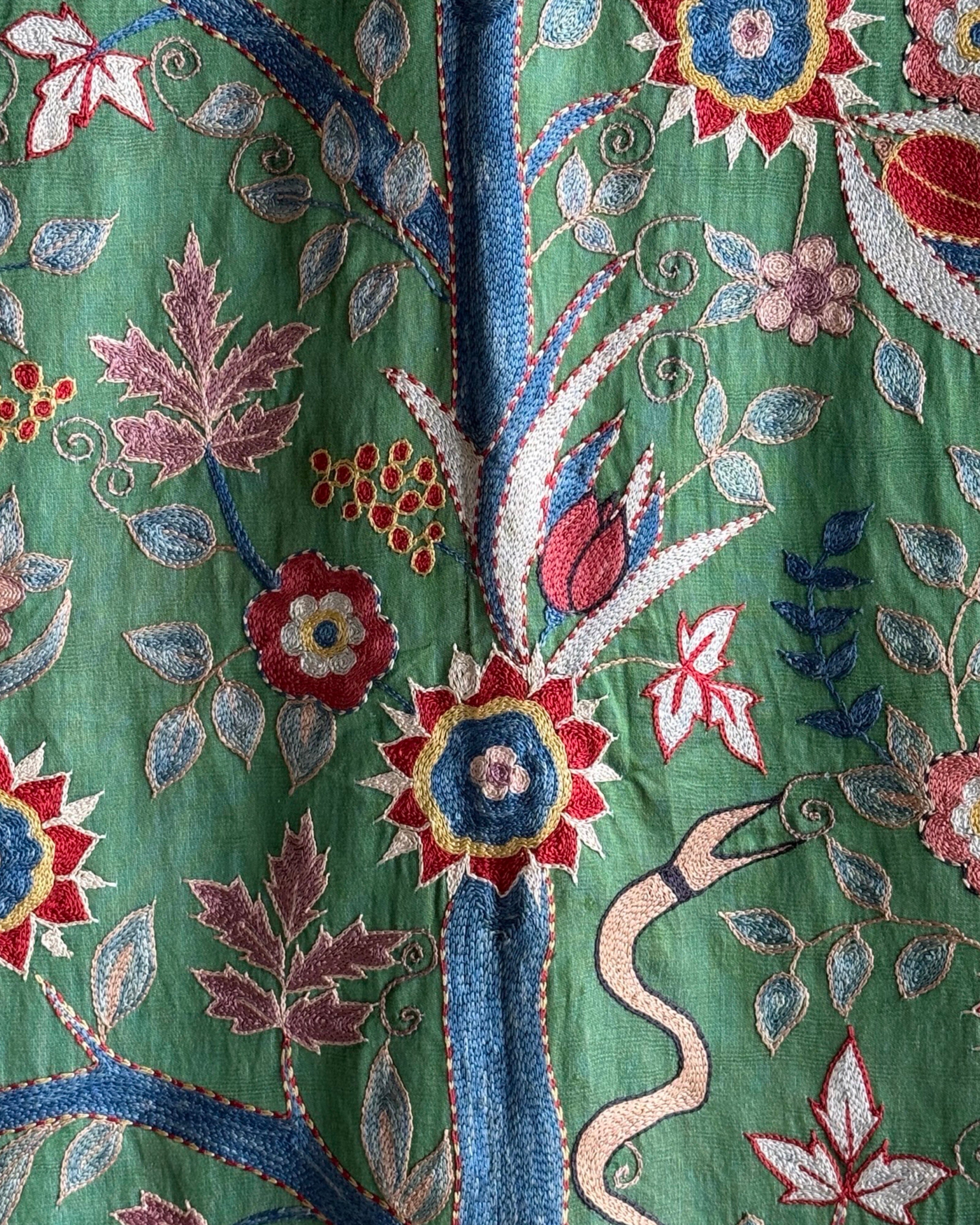Hand Stitched Suzani (CSSU48125 | 84" x 122") Suzani Aziz Suzani 