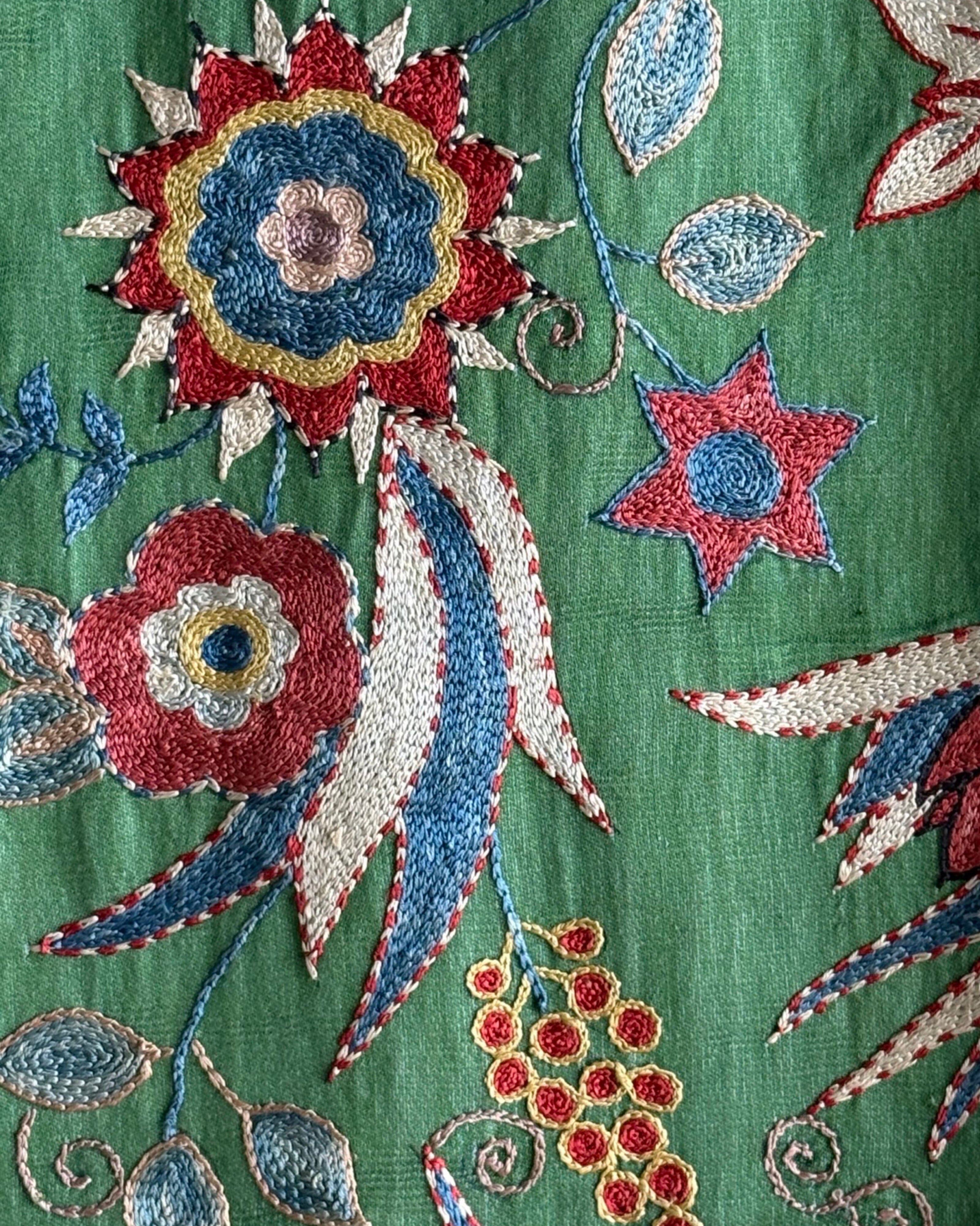 Hand Stitched Suzani (CSSU48125 | 84" x 122") Suzani Aziz Suzani 