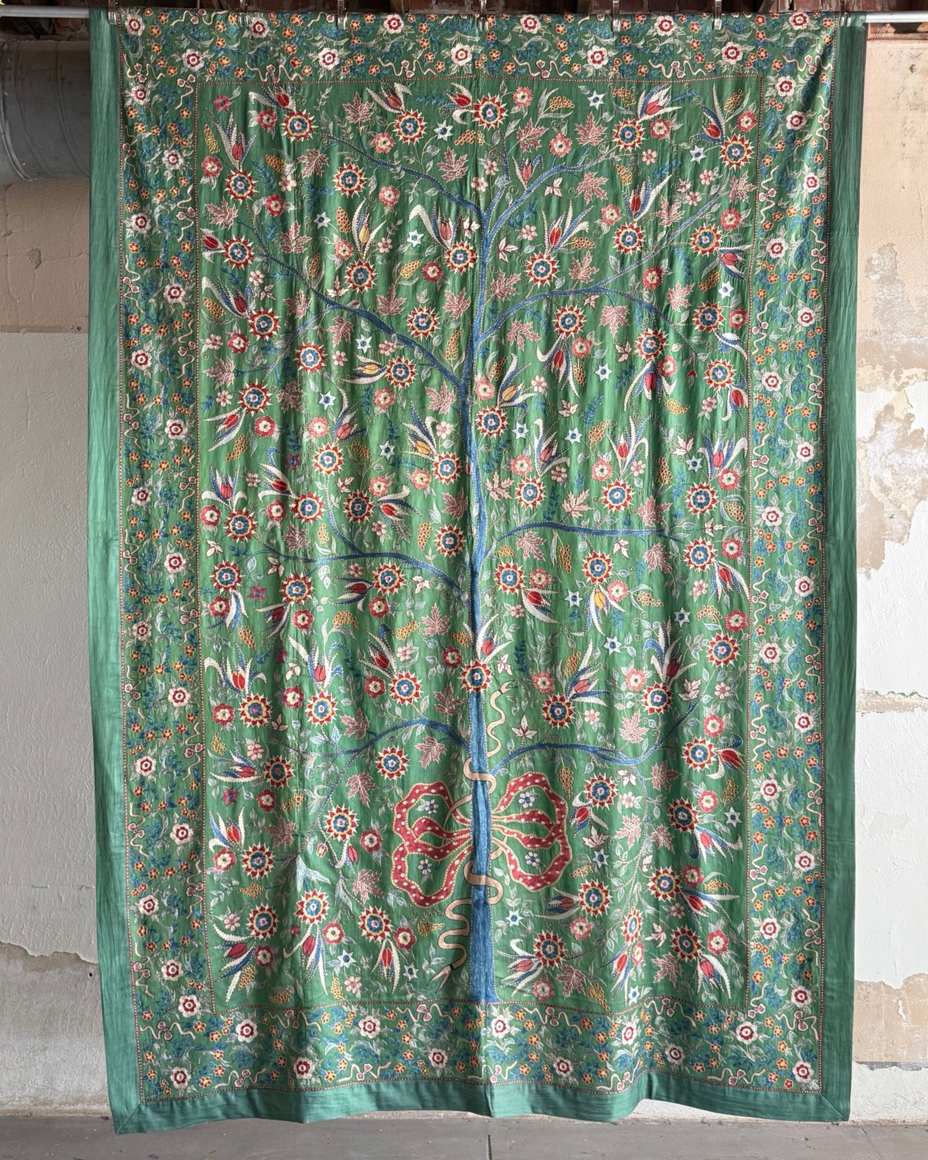 Hand Stitched Suzani (CSSU48125 | 84" x 122") Suzani Aziz Suzani 