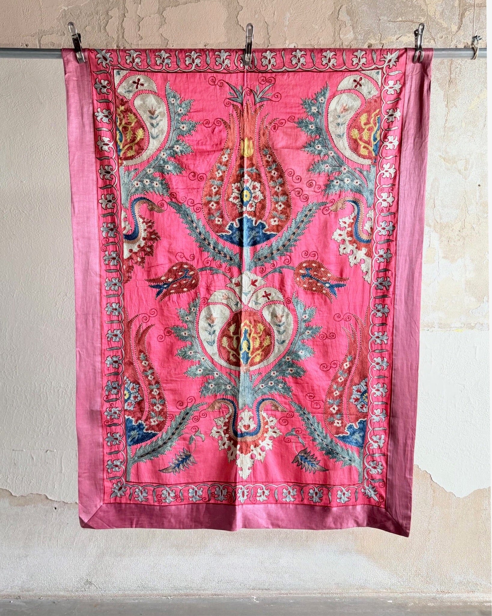 Hand Stitched Suzani (CSSU610226 | 45 x 63") Suzani Aziz Suzani 