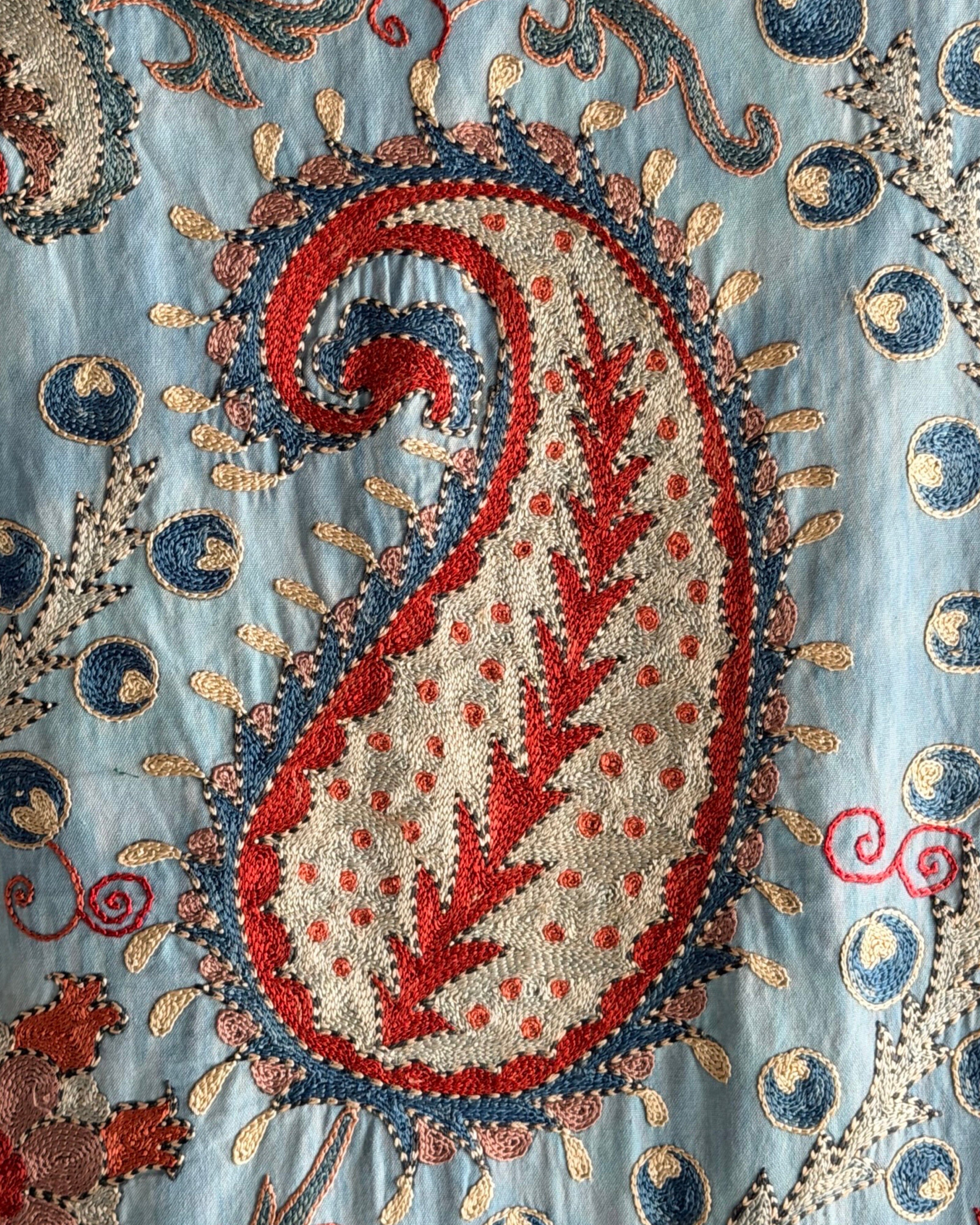 Hand Stitched Suzani (CSSU610826 | 89 x 117.5" ) Suzani Aziz Suzani 
