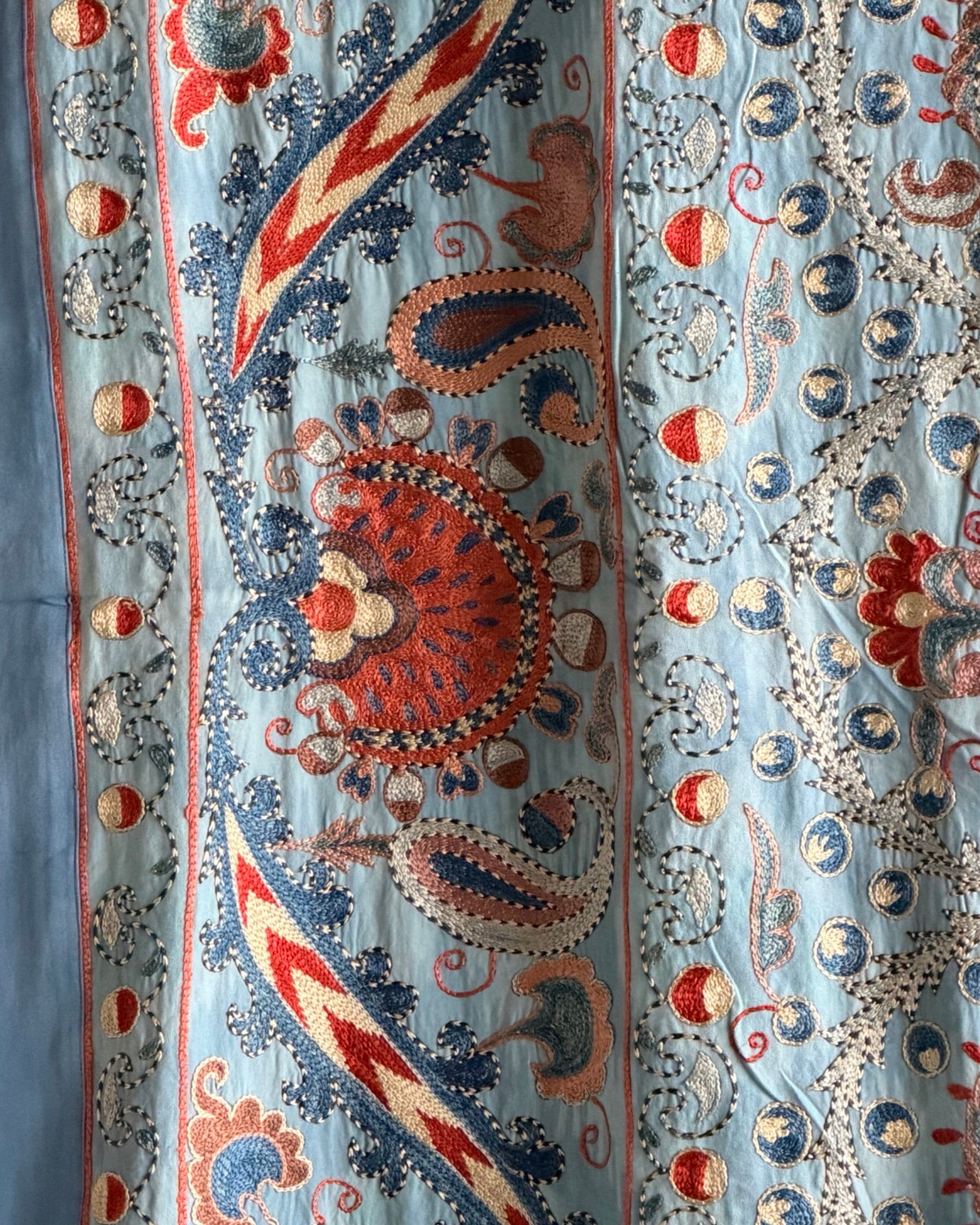 Hand Stitched Suzani (CSSU610826 | 89 x 117.5" ) Suzani Aziz Suzani 