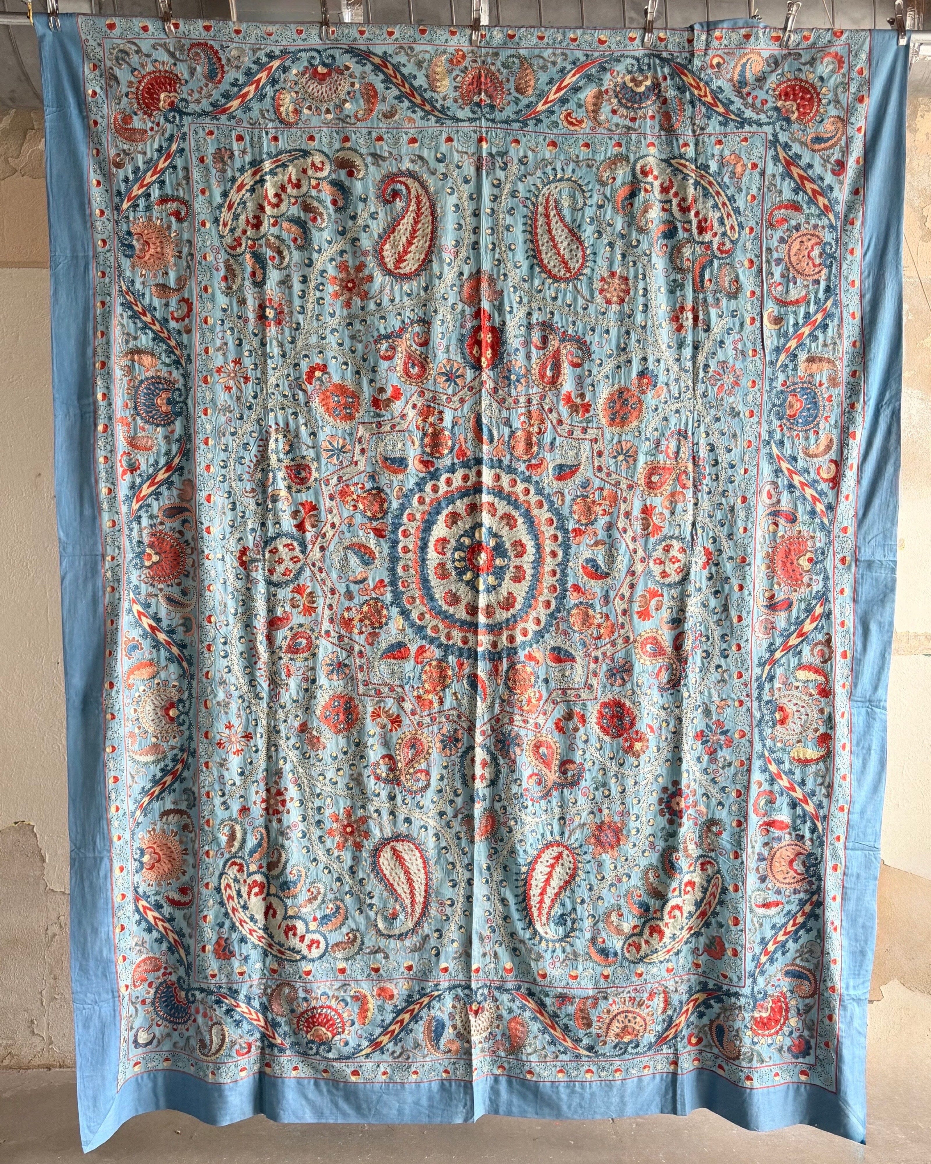 Hand Stitched Suzani (CSSU610826 | 89 x 117.5" ) Suzani Aziz Suzani 