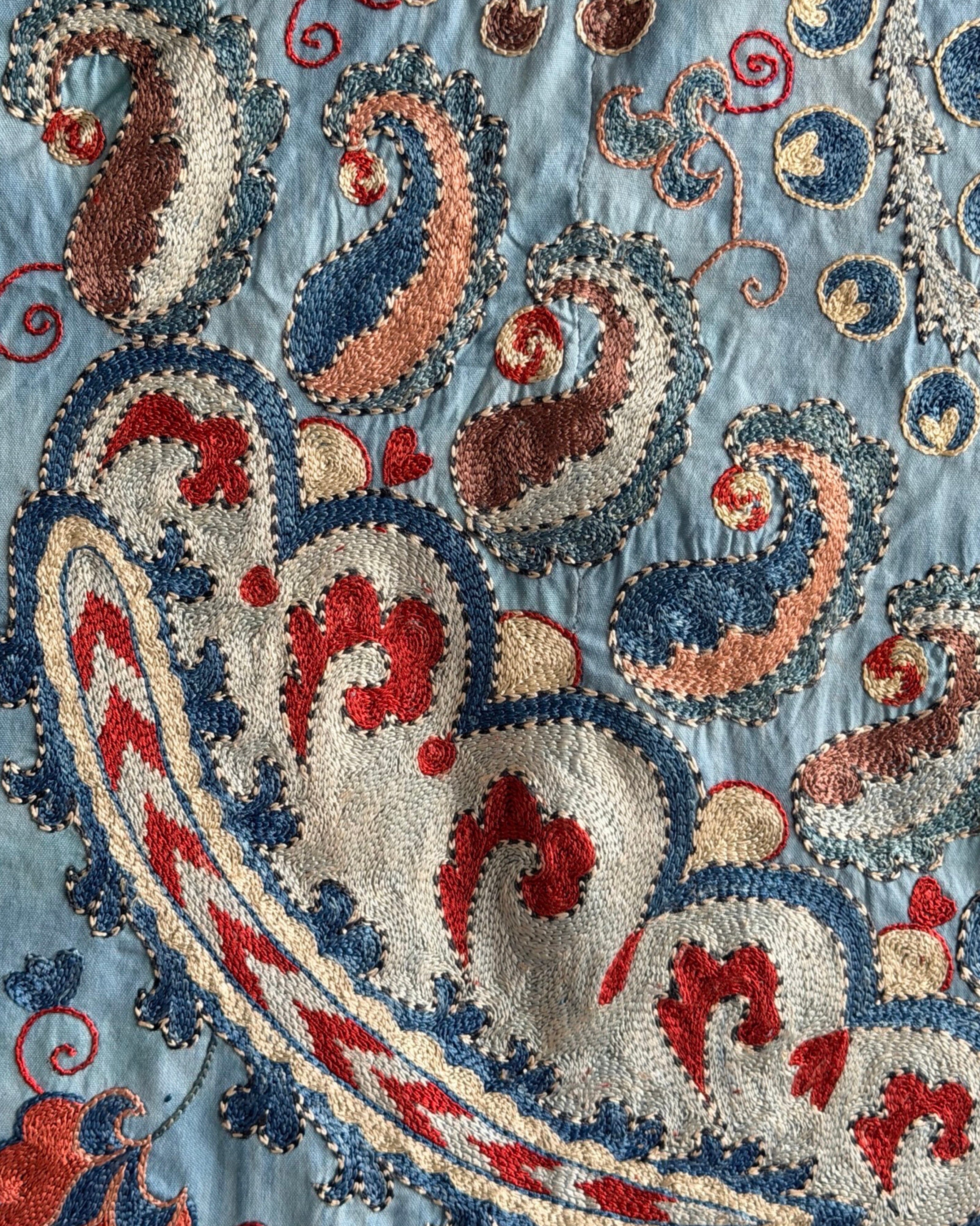 Hand Stitched Suzani (CSSU610826 | 89 x 117.5" ) Suzani Aziz Suzani 