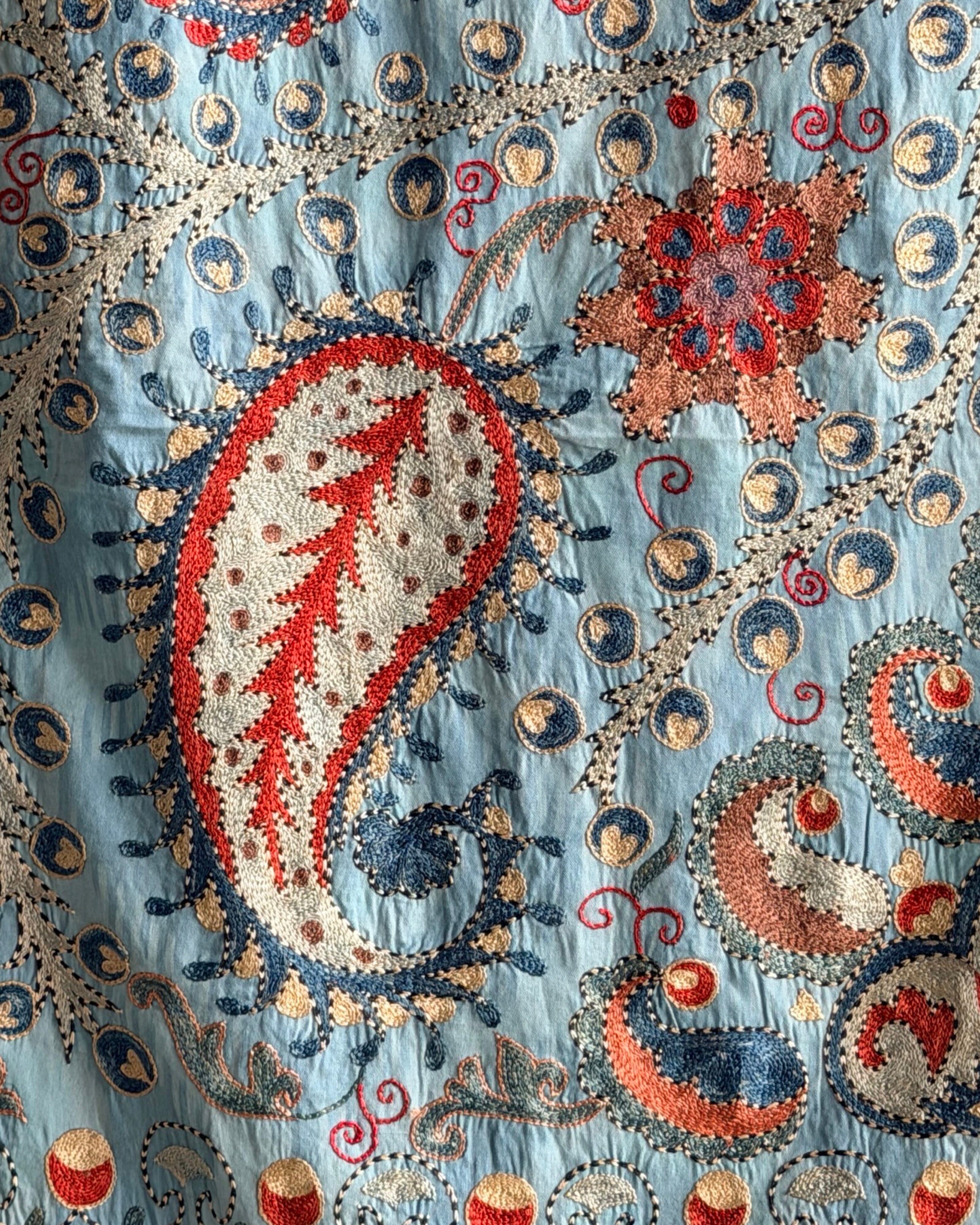 Hand Stitched Suzani (CSSU610826 | 89 x 117.5" ) Suzani Aziz Suzani 