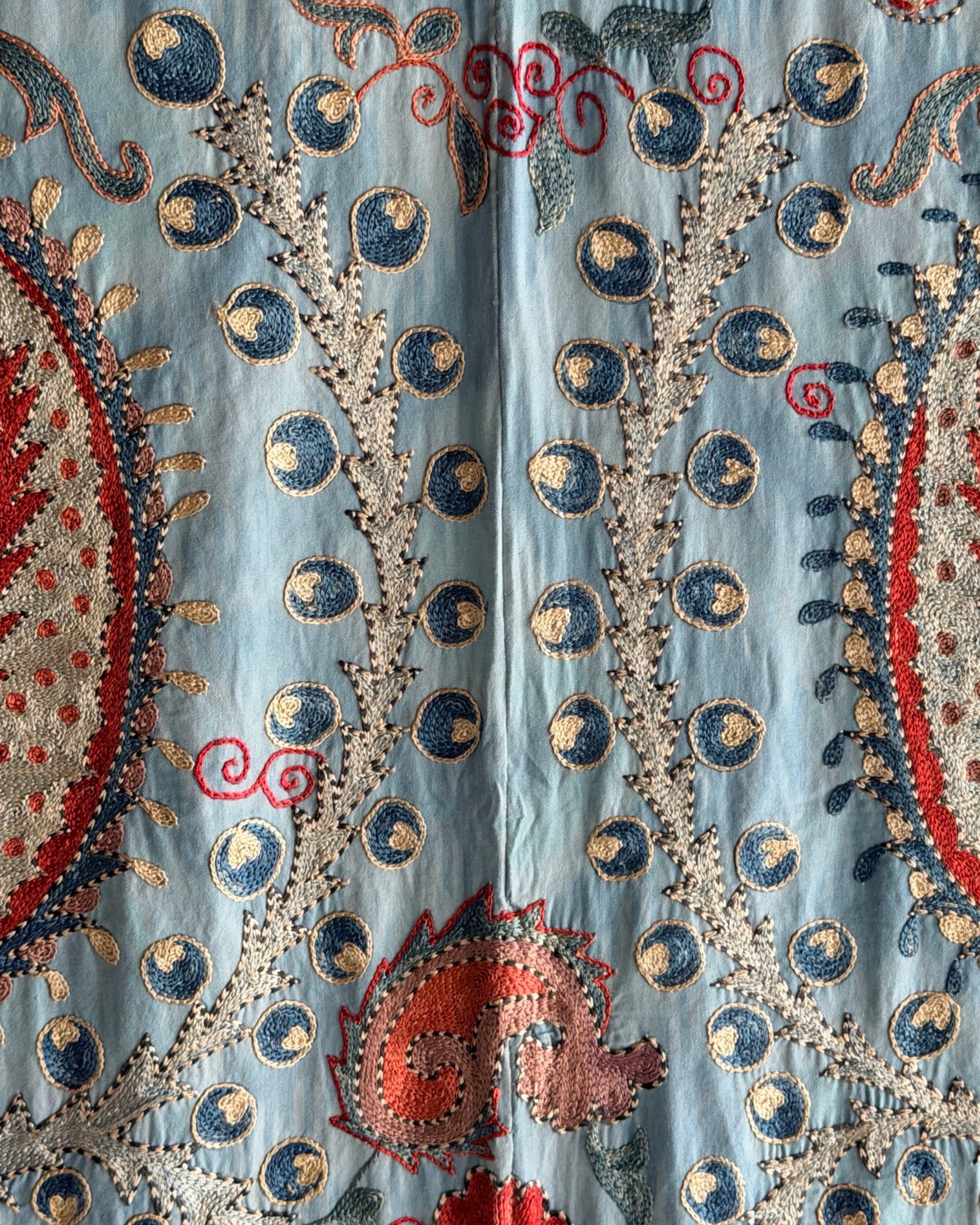 Hand Stitched Suzani (CSSU610826 | 89 x 117.5" ) Suzani Aziz Suzani 