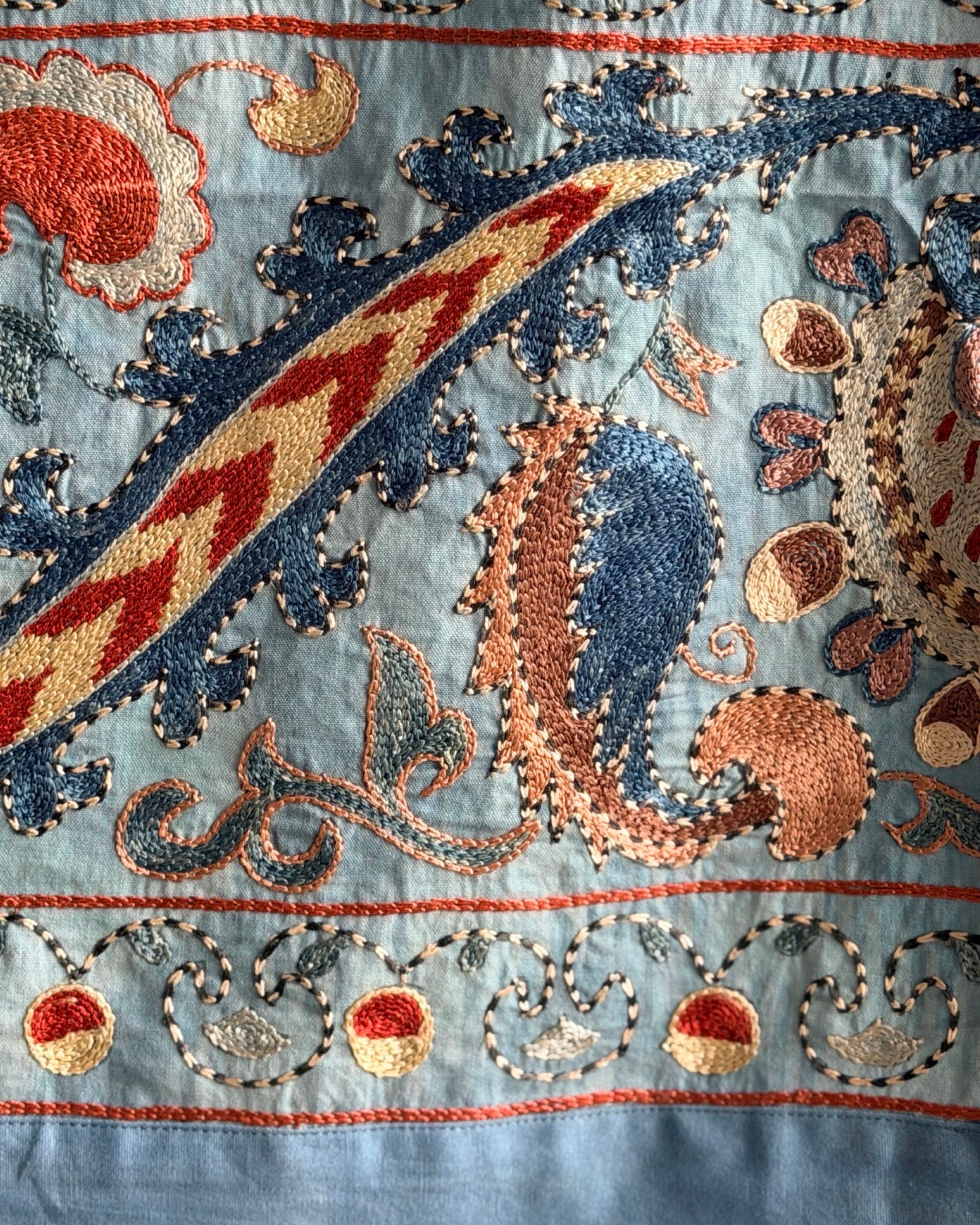 Hand Stitched Suzani (CSSU610826 | 89 x 117.5" ) Suzani Aziz Suzani 