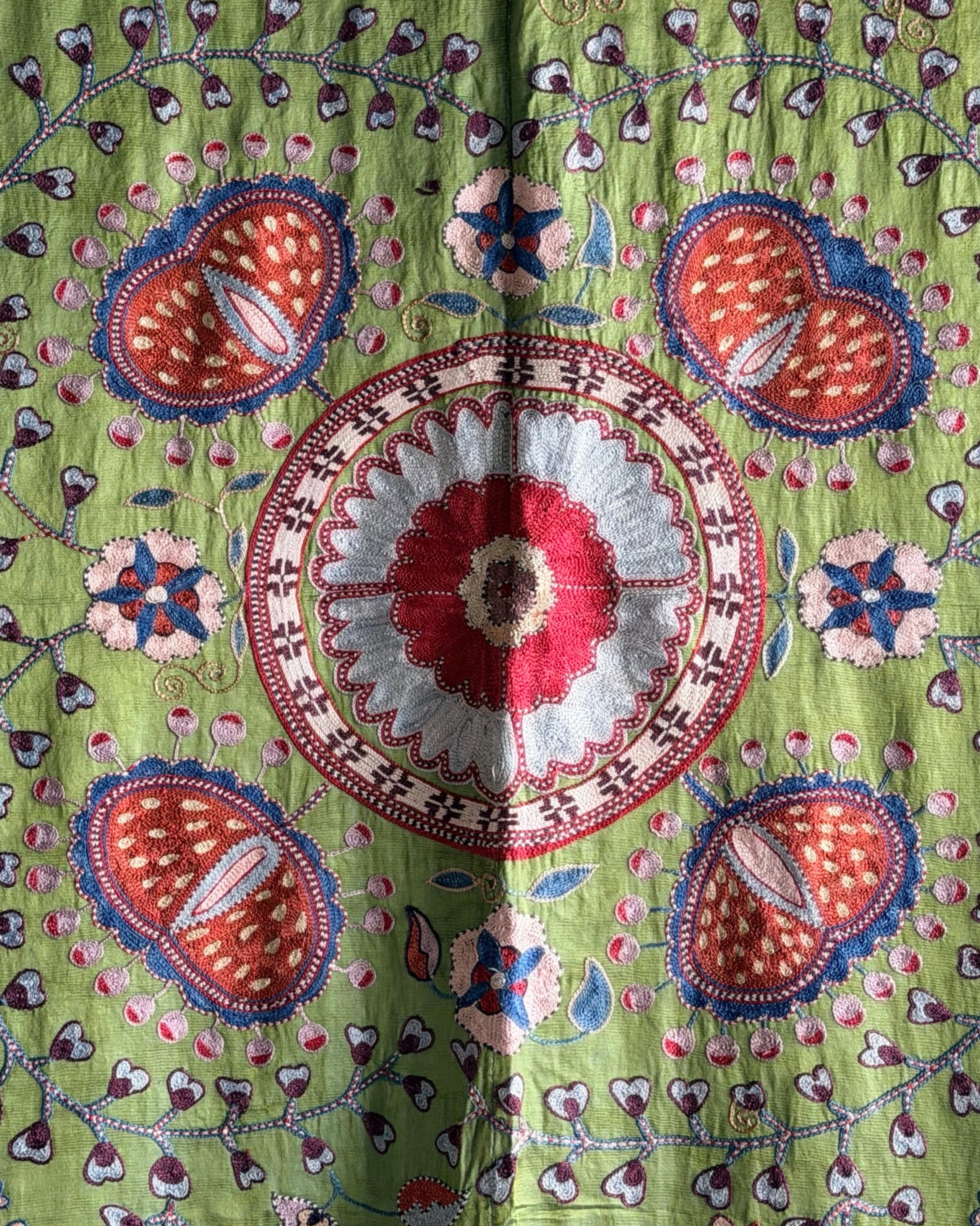 Hand Stitched Suzani (CSSU610926 | 84 x 94") Suzani Aziz Suzani 