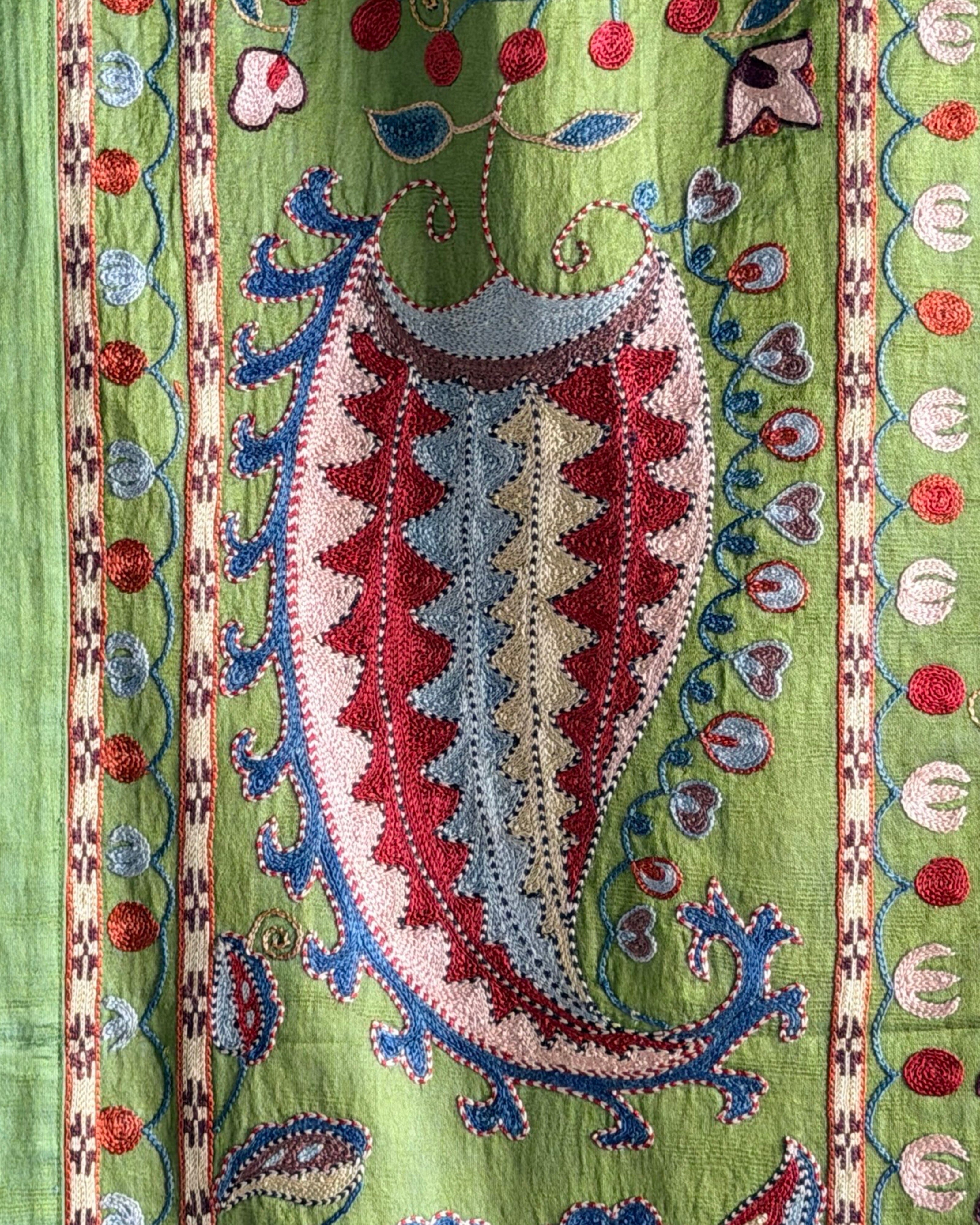 Hand Stitched Suzani (CSSU610926 | 84 x 94") Suzani Aziz Suzani 