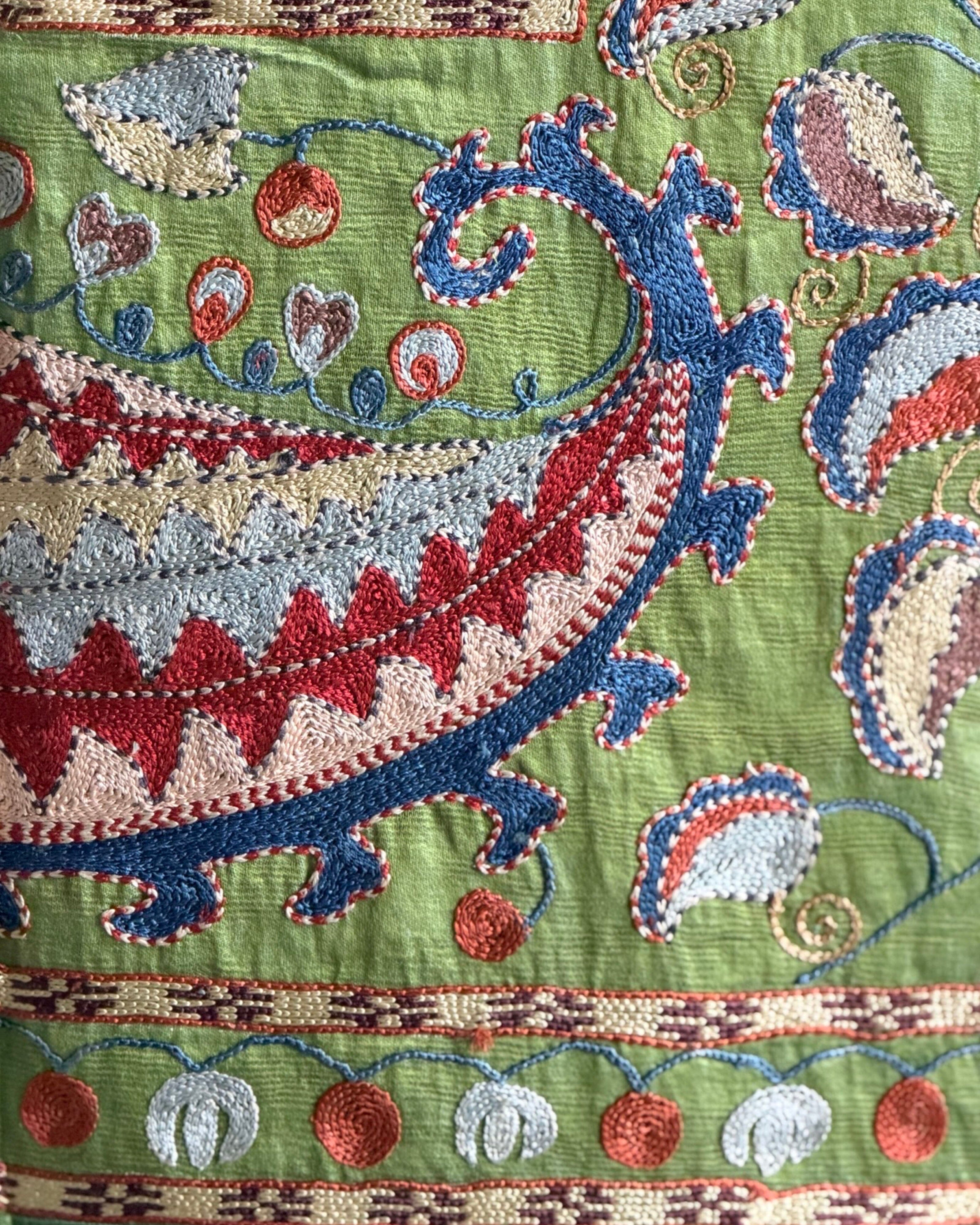 Hand Stitched Suzani (CSSU610926 | 84 x 94") Suzani Aziz Suzani 