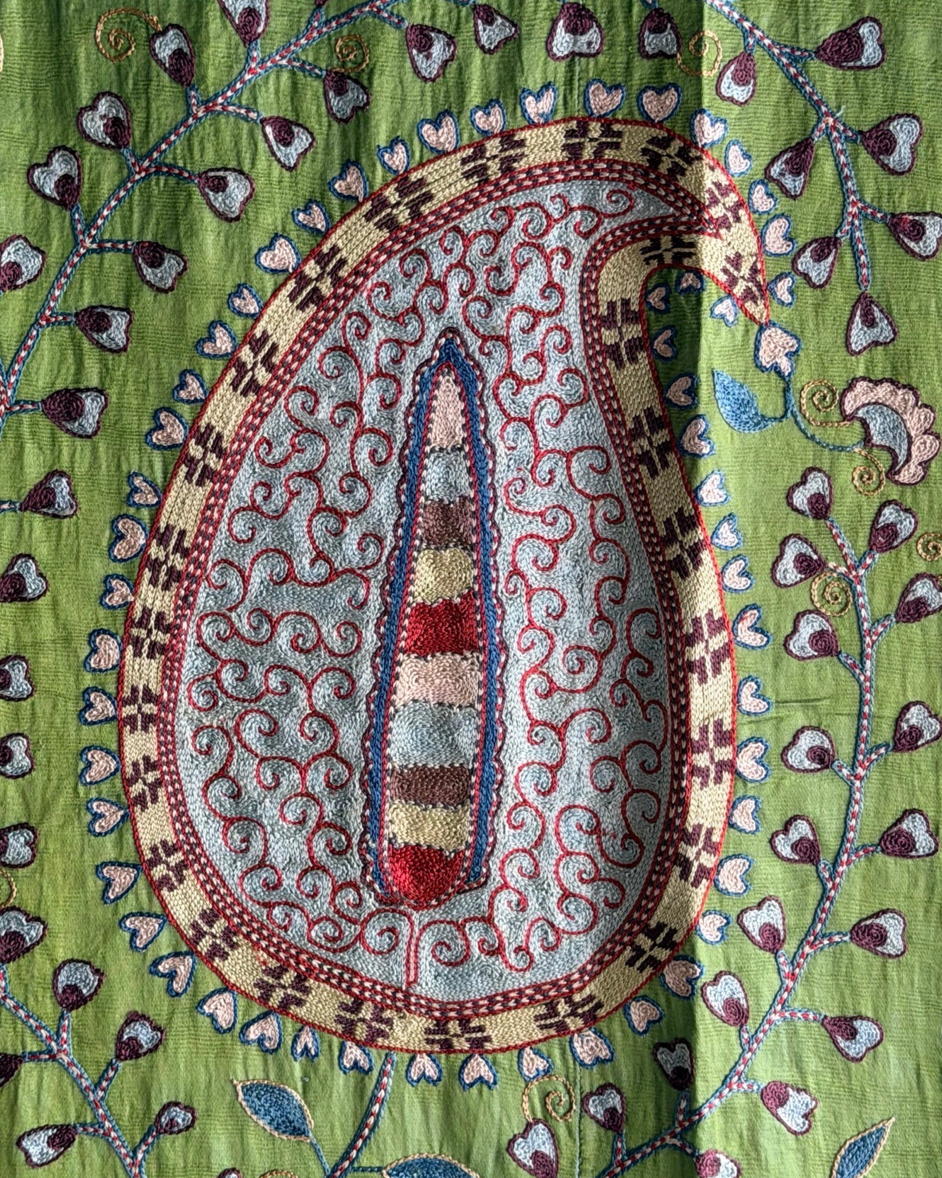 Hand Stitched Suzani (CSSU610926 | 84 x 94") Suzani Aziz Suzani 