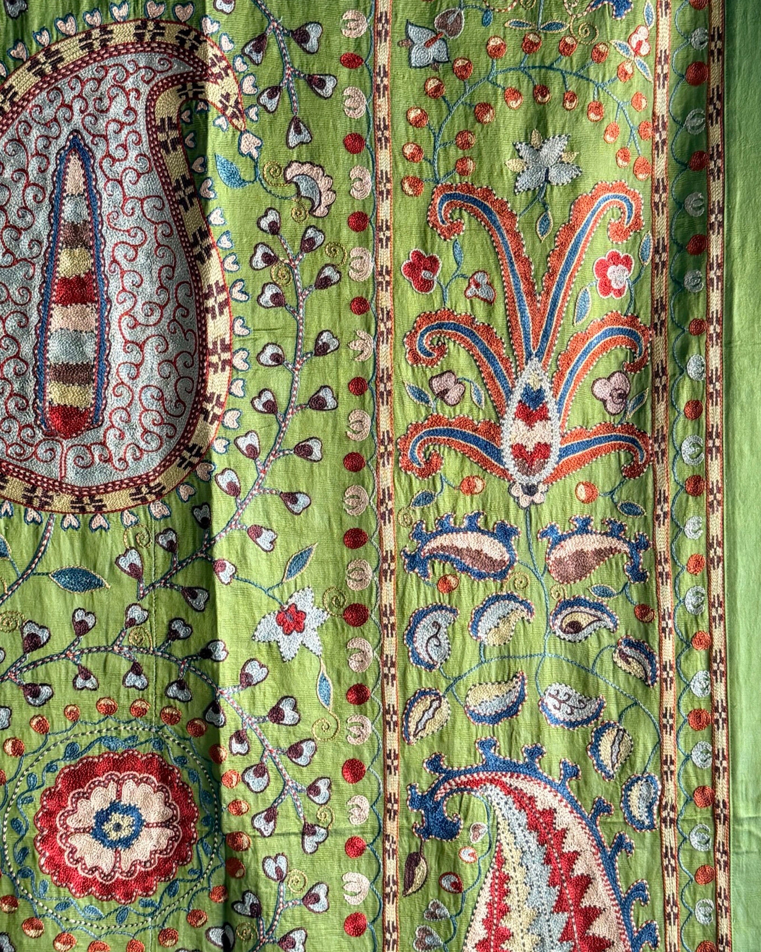Hand Stitched Suzani (CSSU610926 | 84 x 94") Suzani Aziz Suzani 