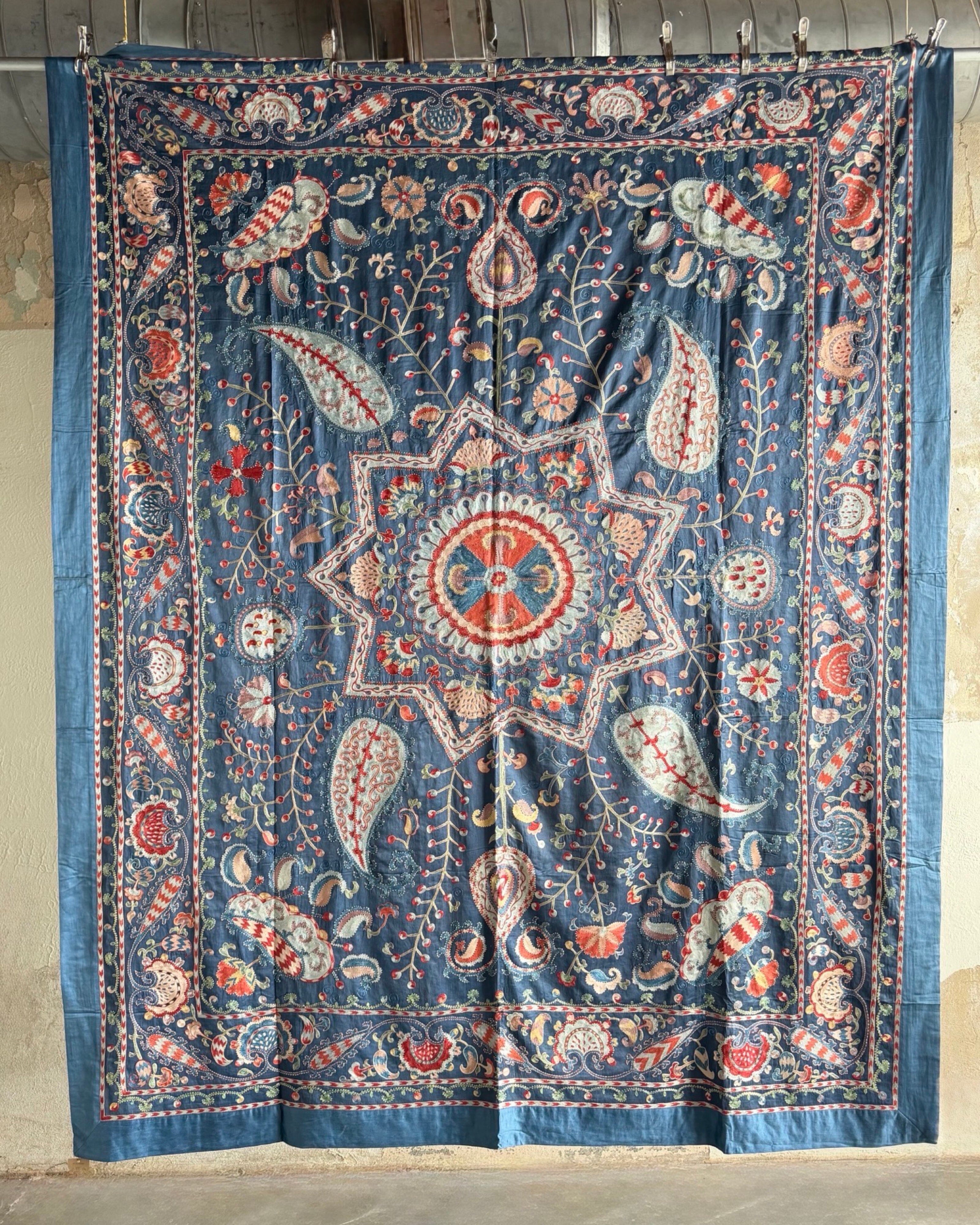 Hand Stitched Suzani (CSSU611226 | 84 x 105" ) Suzani Aziz Suzani 