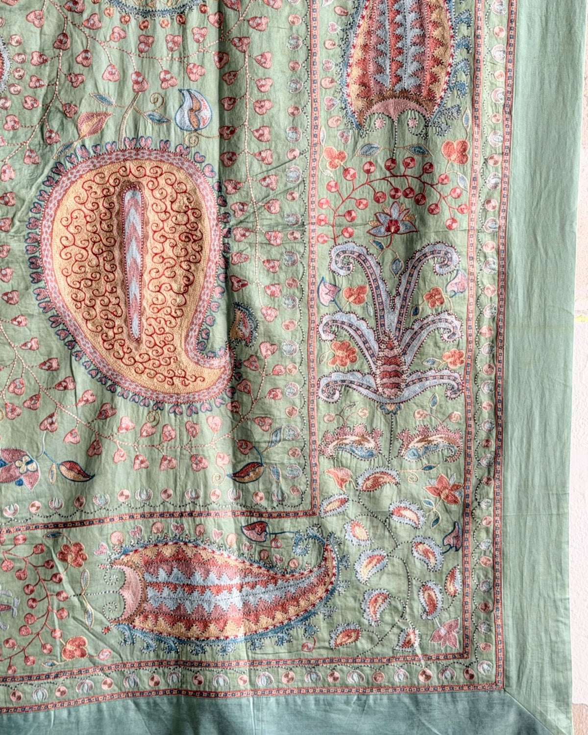 Hand Stitched Suzani (CSSU611426 | 85 x 95" ) Suzani Aziz Suzani 