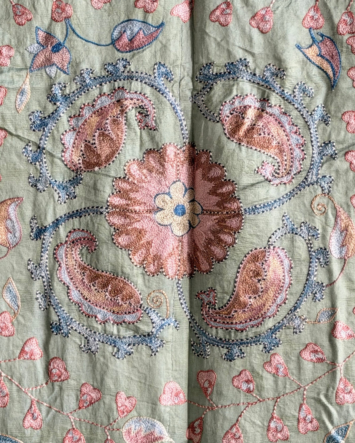 Hand Stitched Suzani (CSSU611426 | 85 x 95" ) Suzani Aziz Suzani 