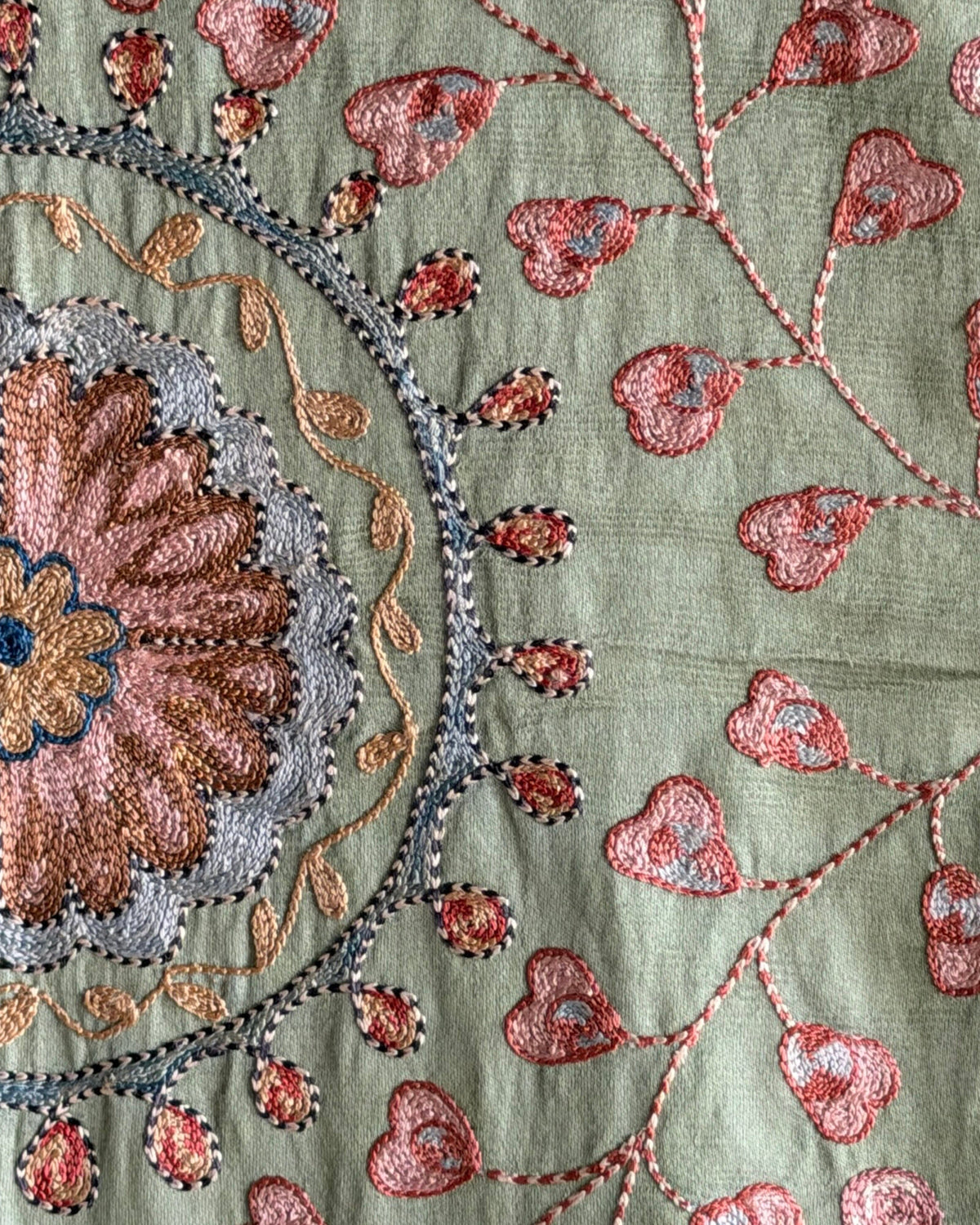Hand Stitched Suzani (CSSU611426 | 85 x 95" ) Suzani Aziz Suzani 
