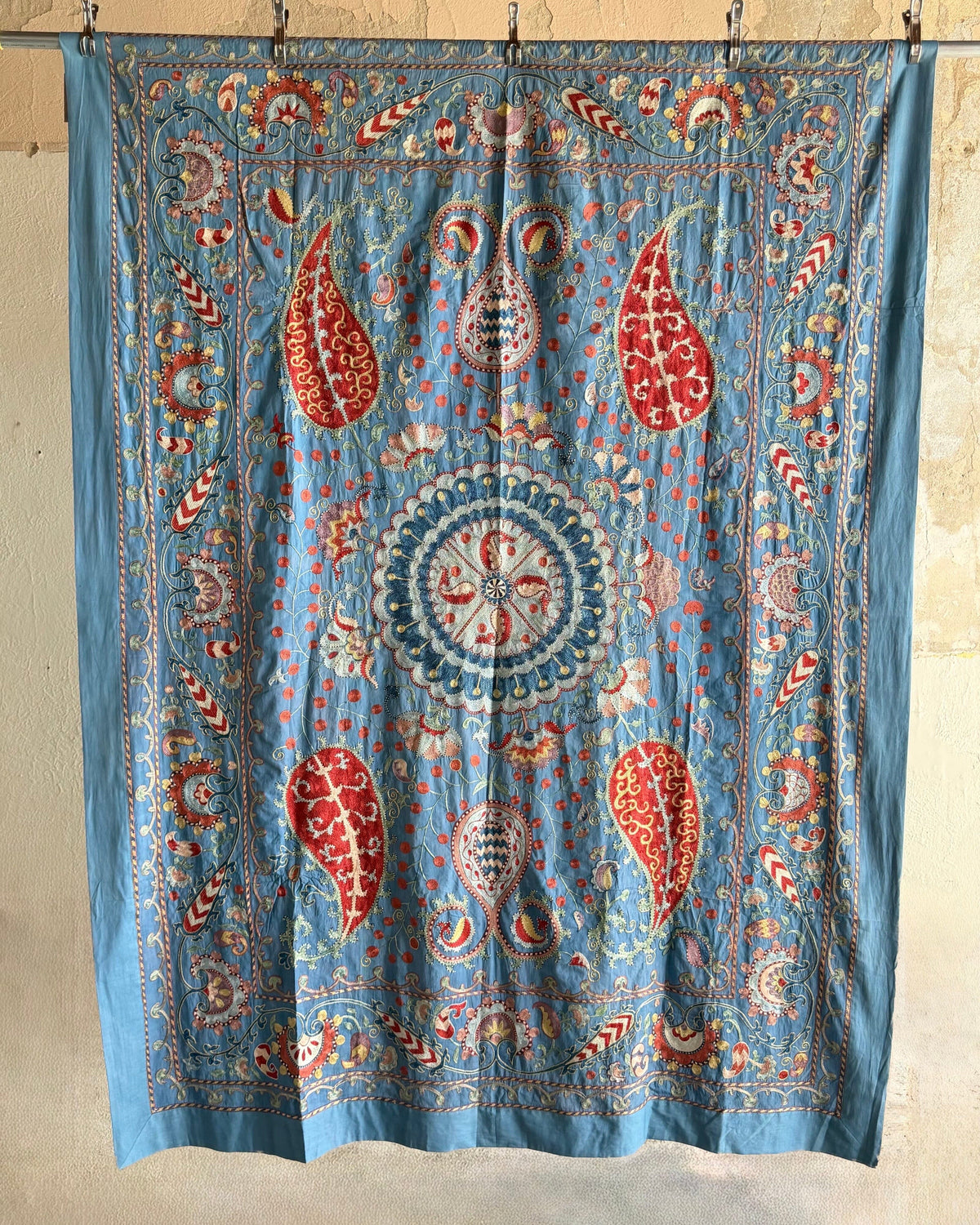 Hand Stitched Suzani (CSSU611726 | 64 x 86.5" ) Suzani Aziz Suzani 