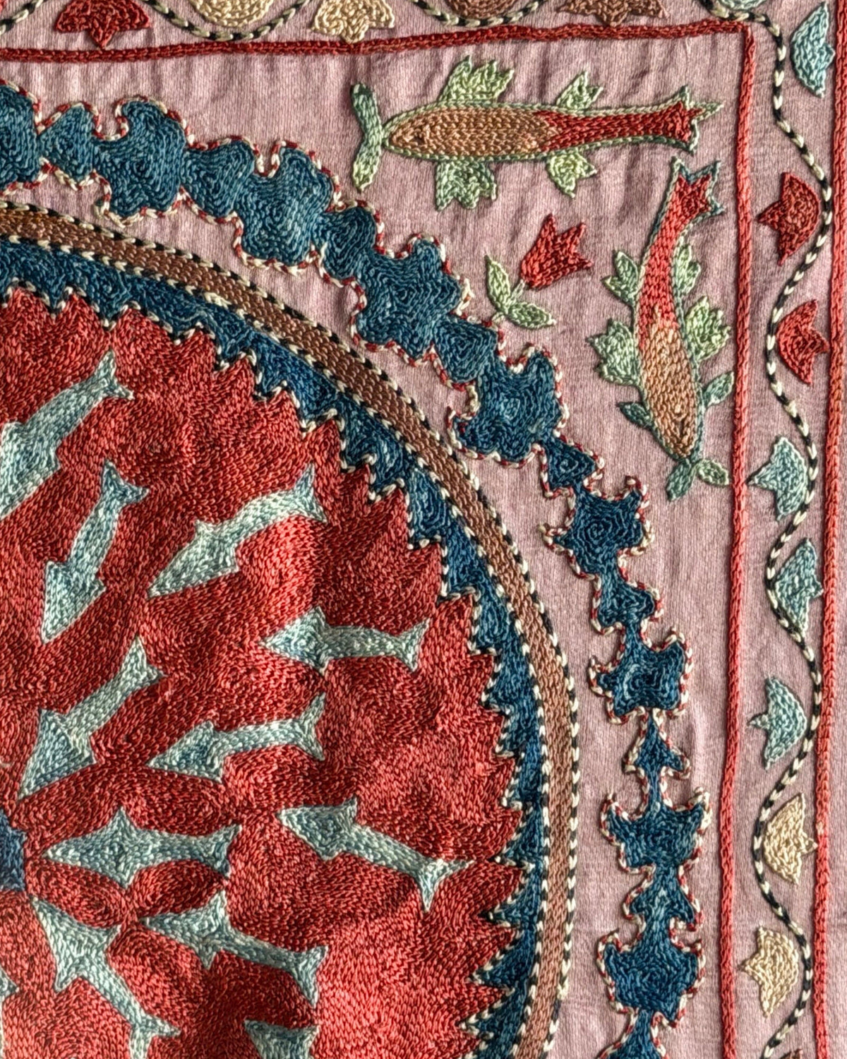 Hand Stitched Suzani (CSSU611826 | 64 x 80.5") Suzani Aziz Suzani 