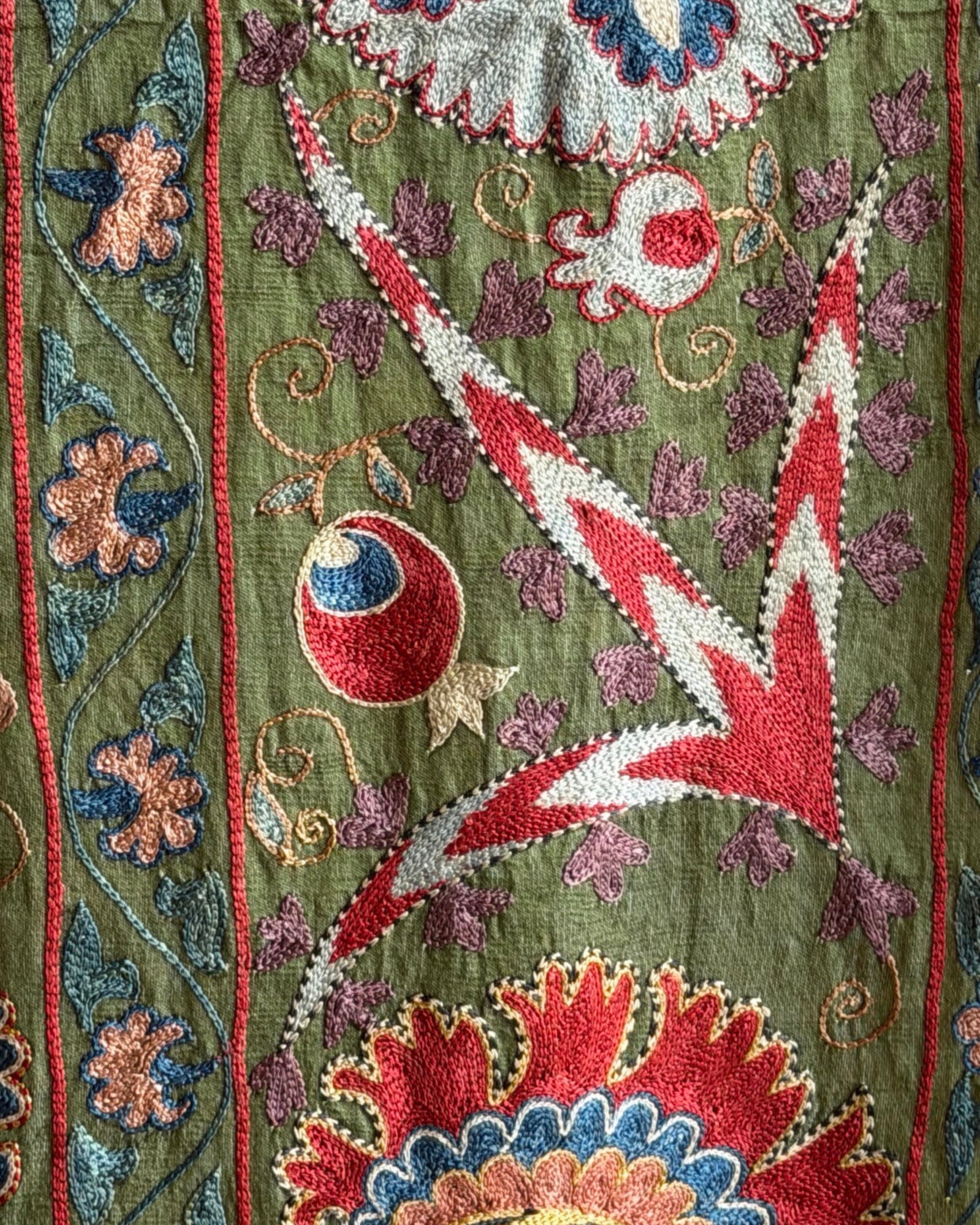 Hand Stitched Suzani (CSSU612026 | 64 x 79") Suzani Aziz Suzani 