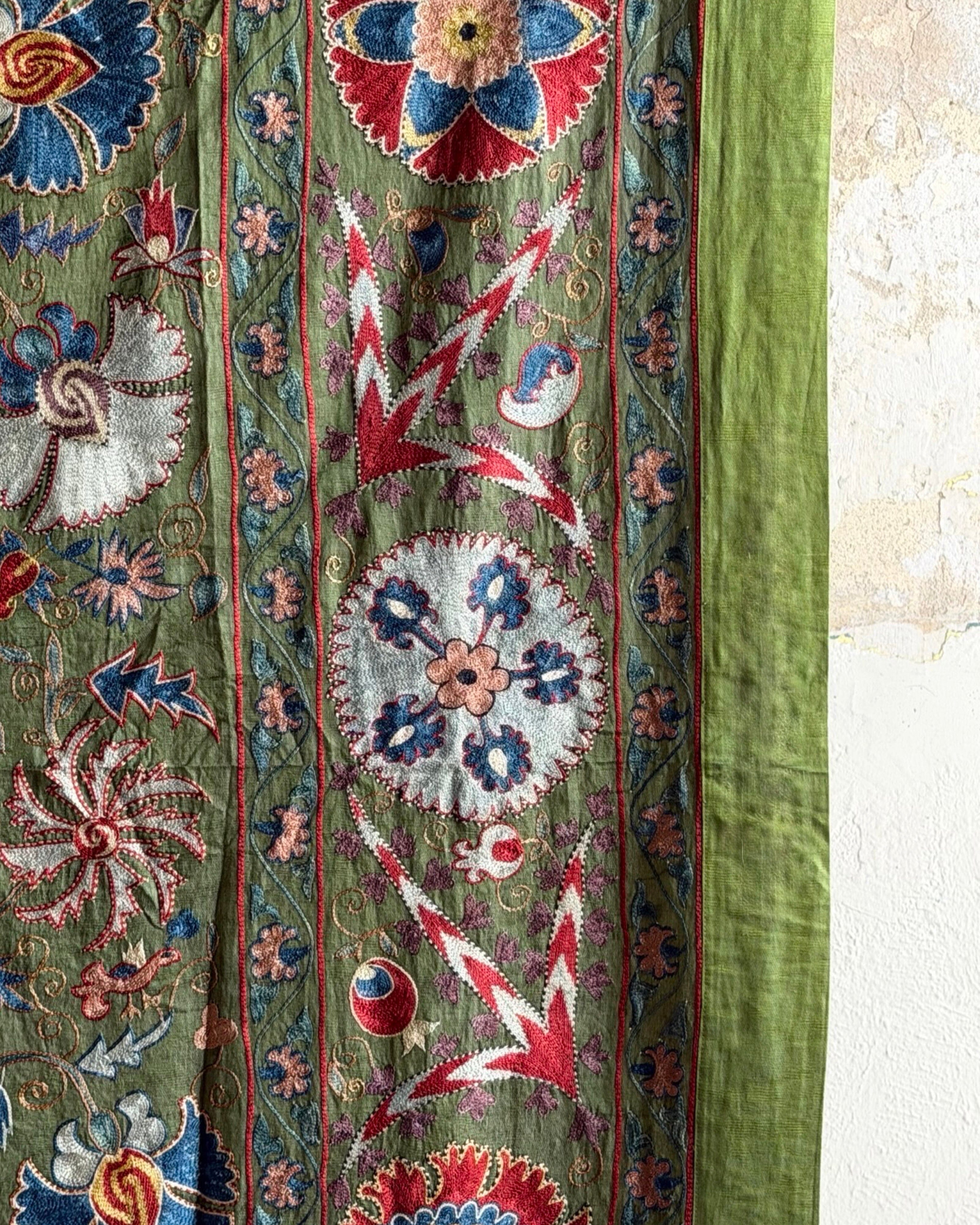 Hand Stitched Suzani (CSSU612026 | 64 x 79") Suzani Aziz Suzani 