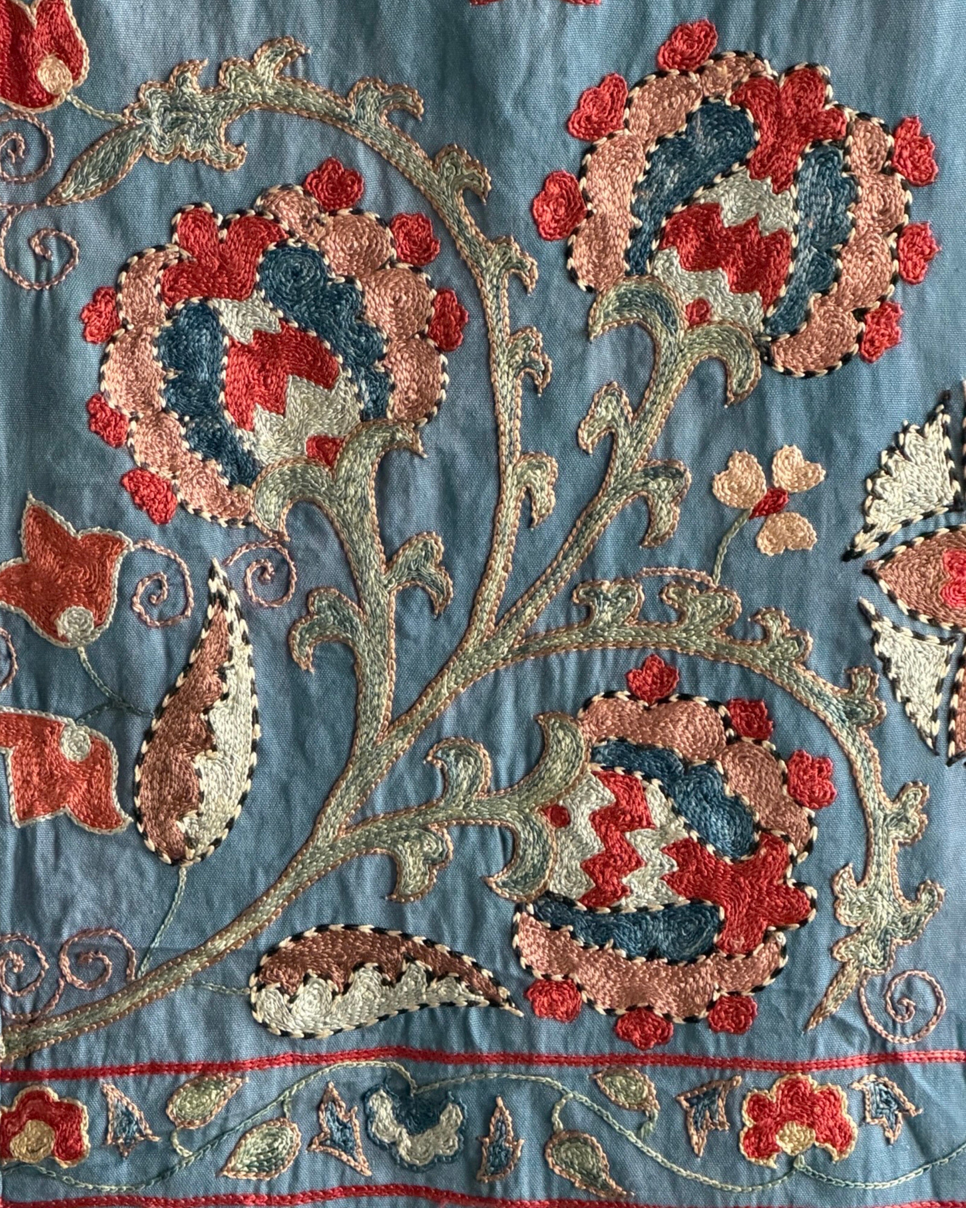 Hand Stitched Suzani (CSSU612226 | 70 x 83" ) Suzani Aziz Suzani 