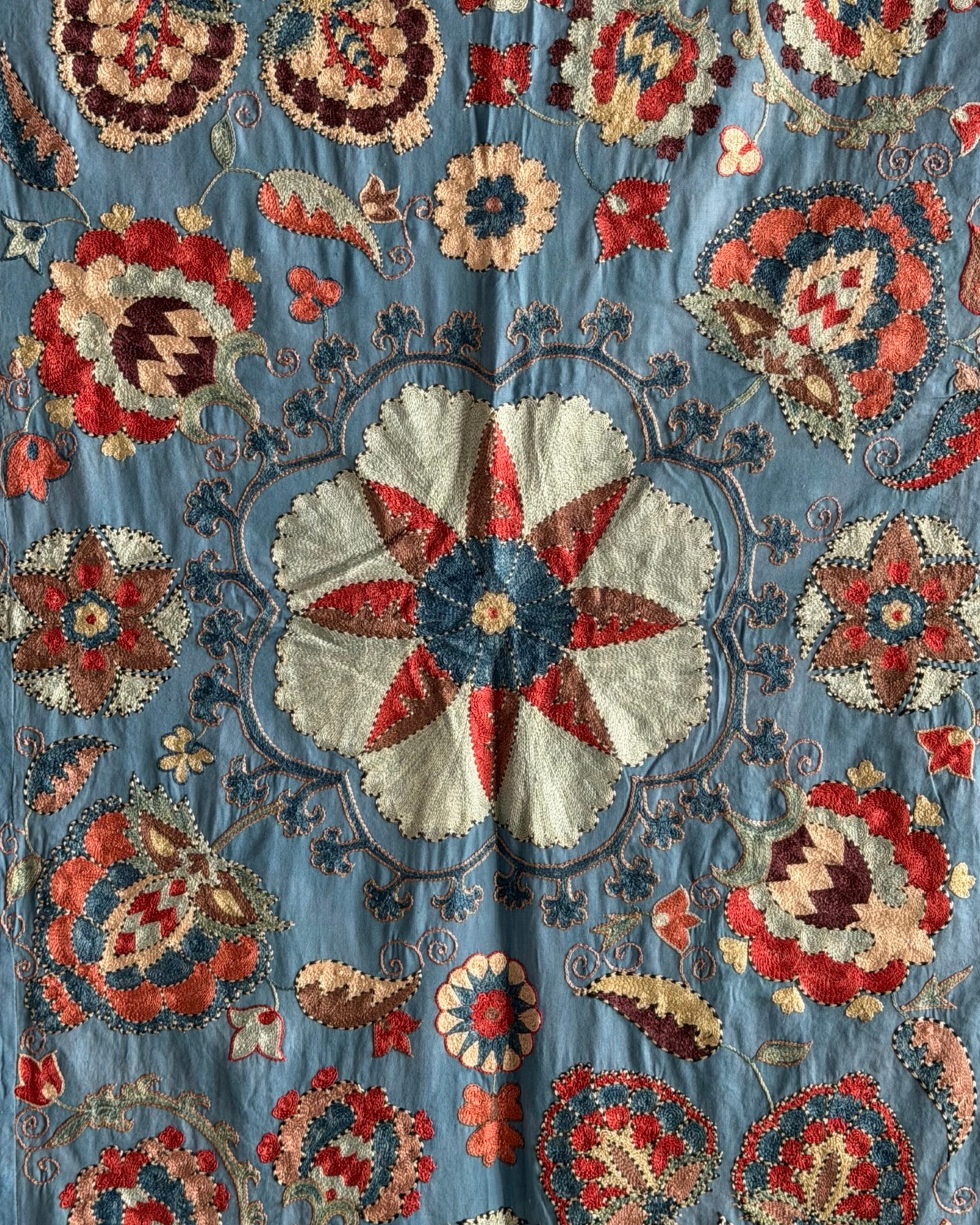 Hand Stitched Suzani (CSSU612226 | 70 x 83" ) Suzani Aziz Suzani 