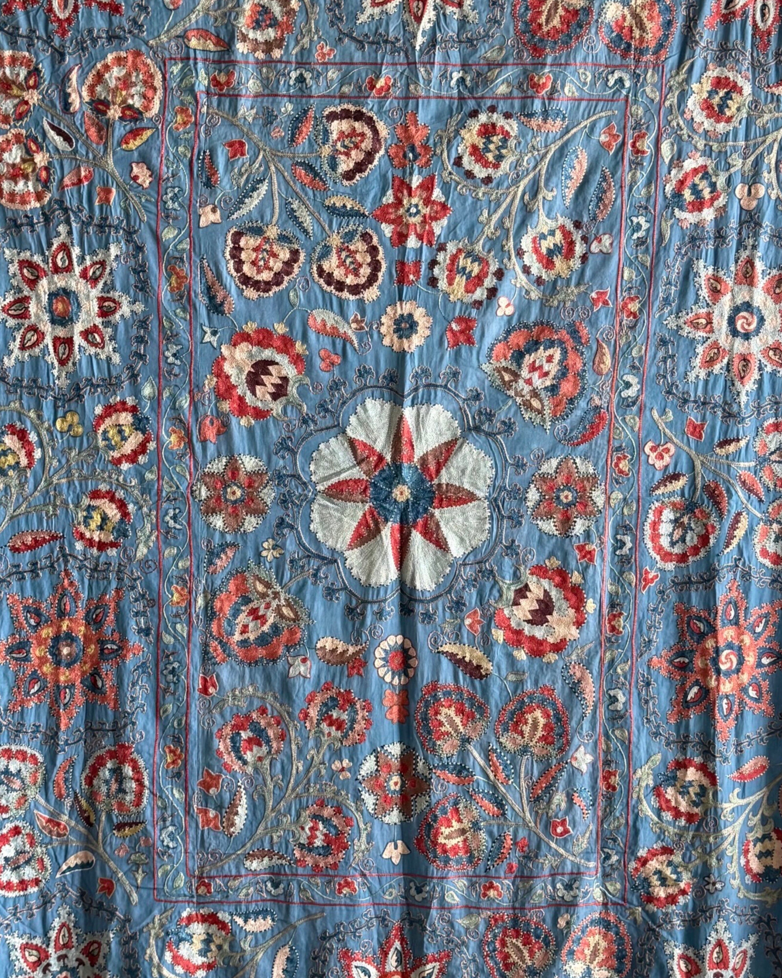 Hand Stitched Suzani (CSSU612226 | 70 x 83" ) Suzani Aziz Suzani 