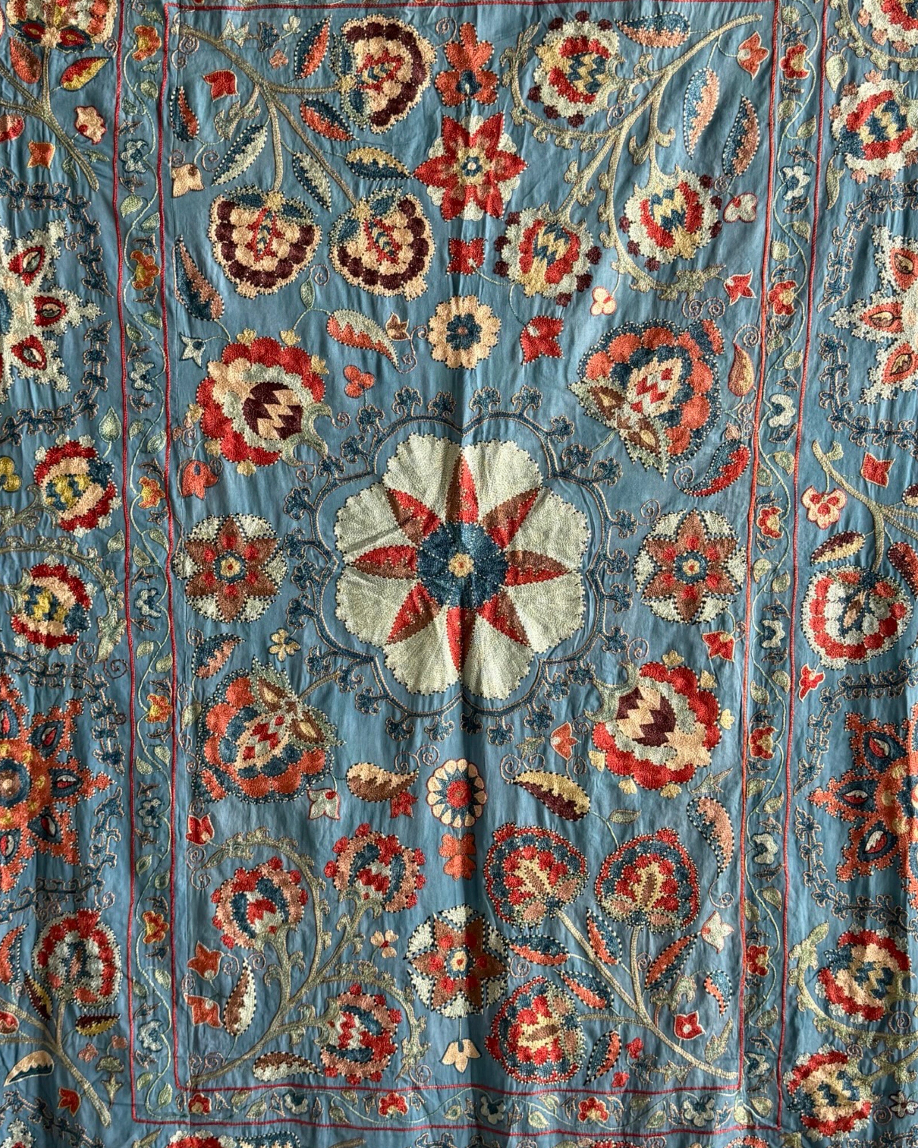 Hand Stitched Suzani (CSSU612226 | 70 x 83" ) Suzani Aziz Suzani 