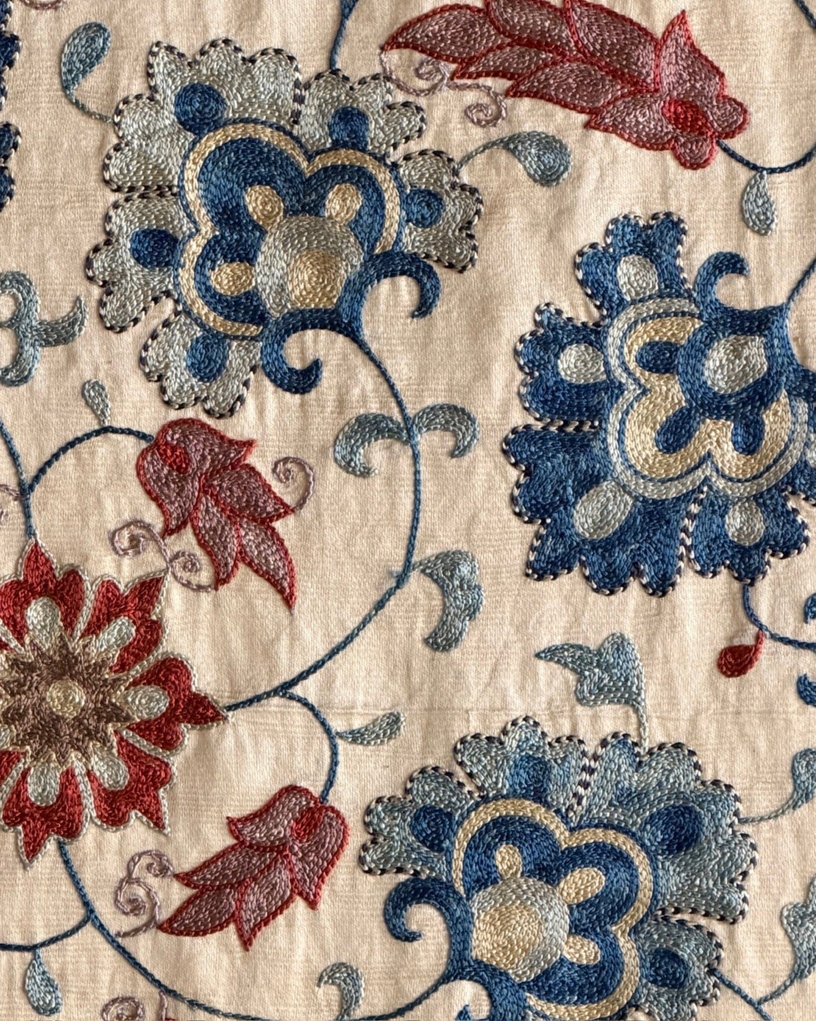 Hand Stitched Suzani (CSSU65926 | 46 x 57.5" ) Suzani Aziz Suzani 