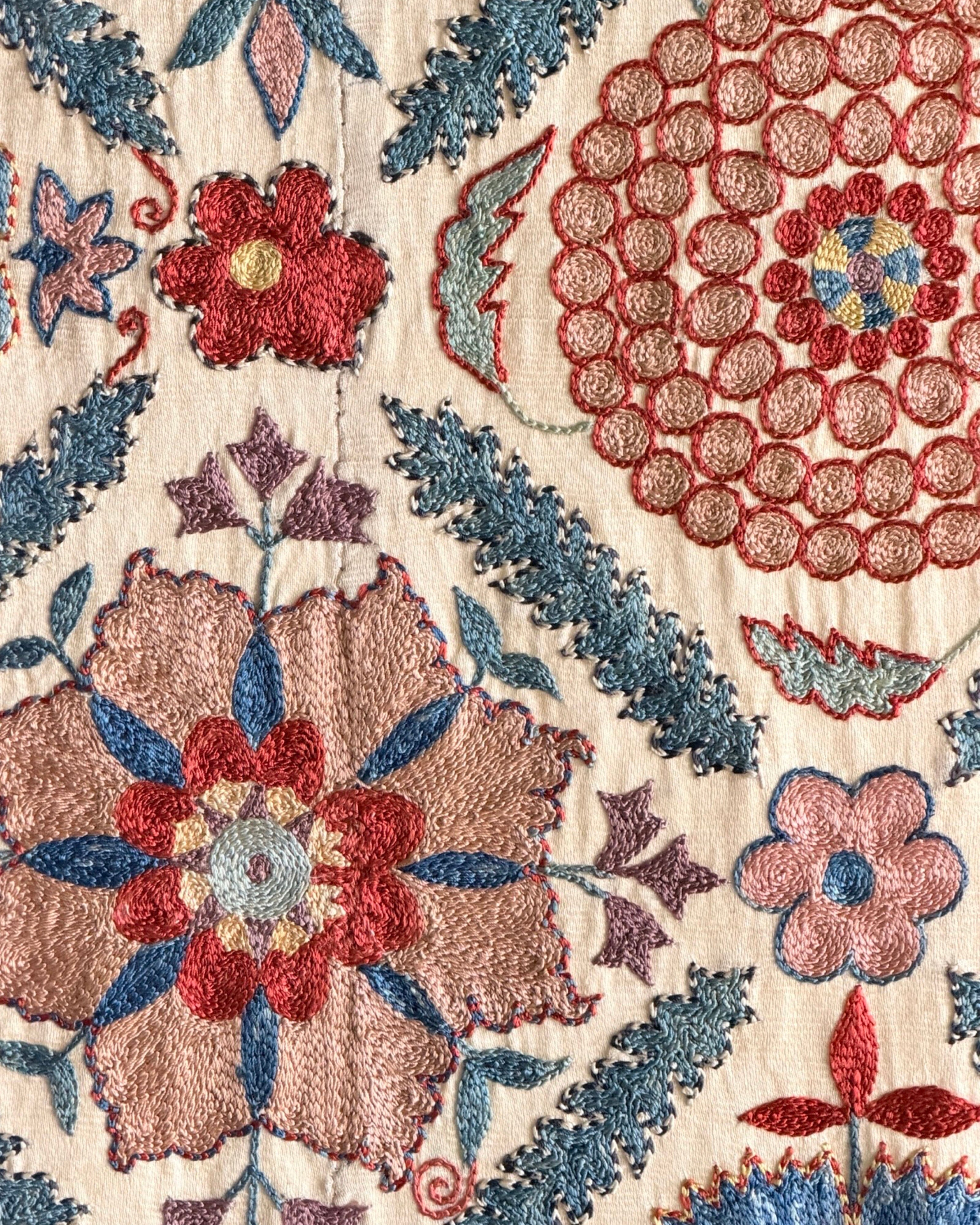 Hand Stitched Suzani (CSSU66226 | 61 x 85" ) Suzani Aziz Suzani 