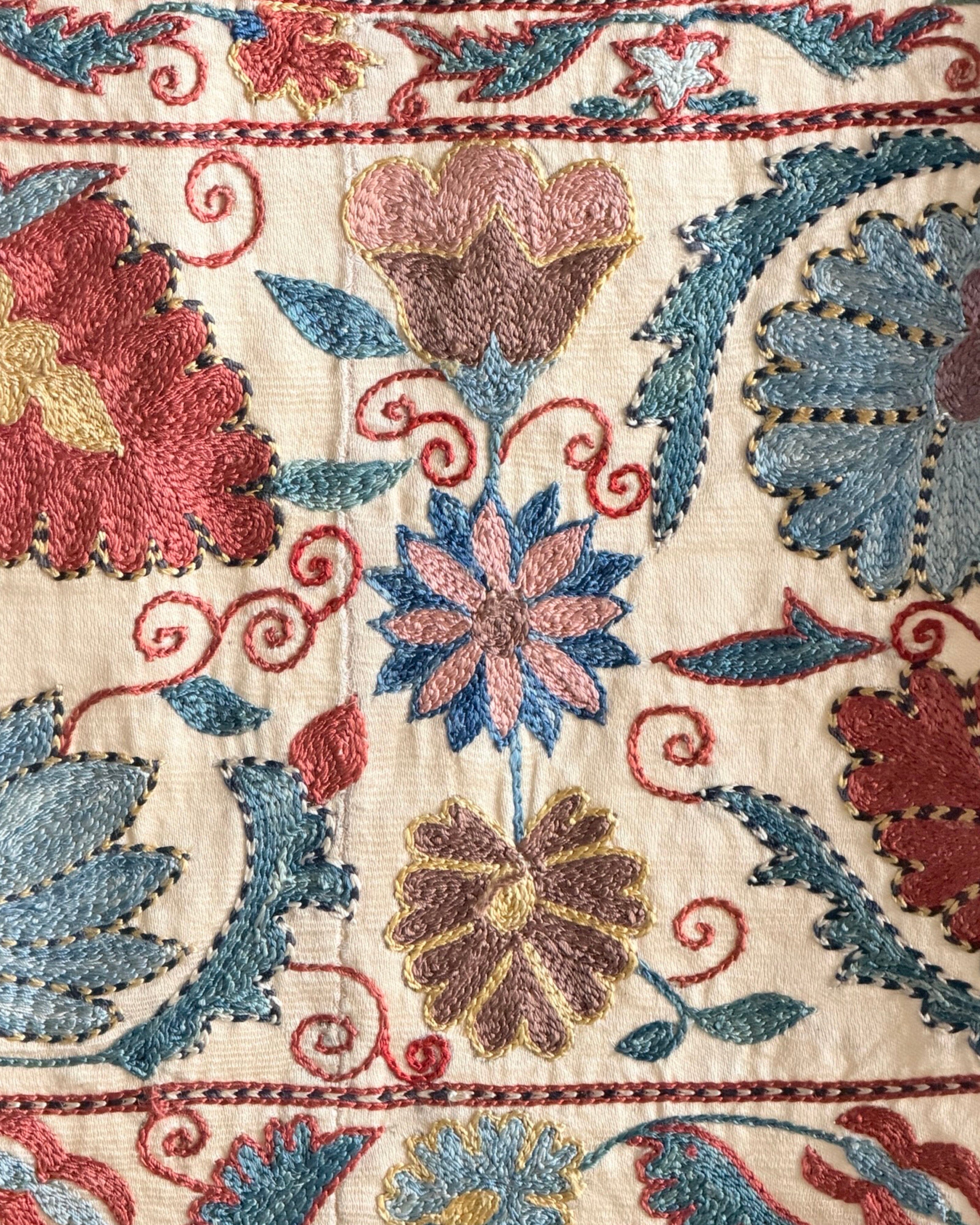 Hand Stitched Suzani (CSSU66226 | 61 x 85" ) Suzani Aziz Suzani 