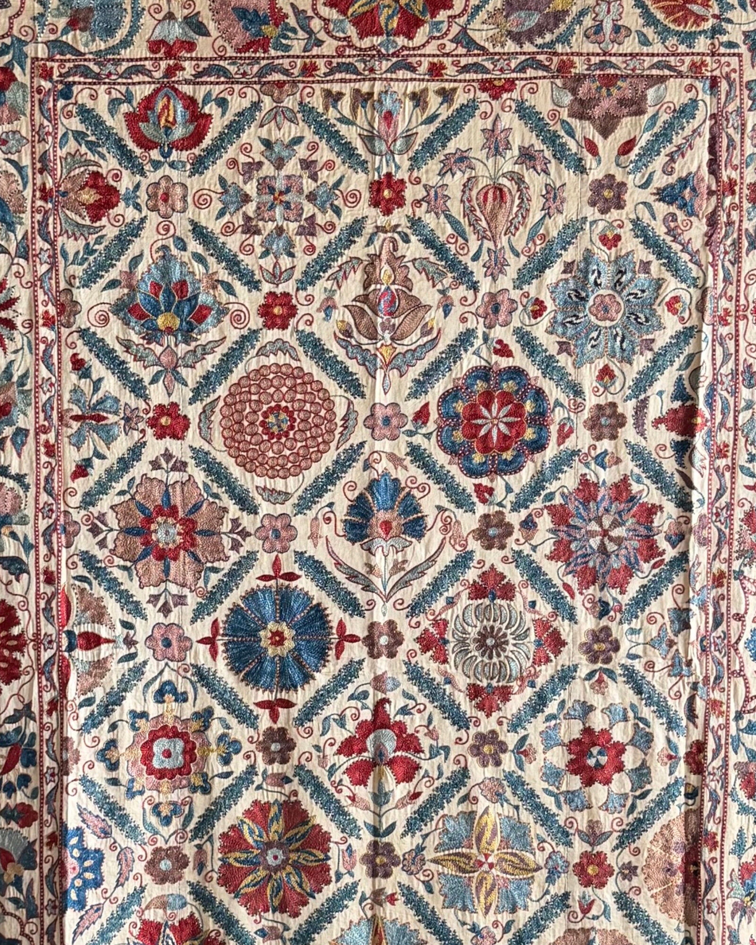 Hand Stitched Suzani (CSSU66226 | 61 x 85" ) Suzani Aziz Suzani 