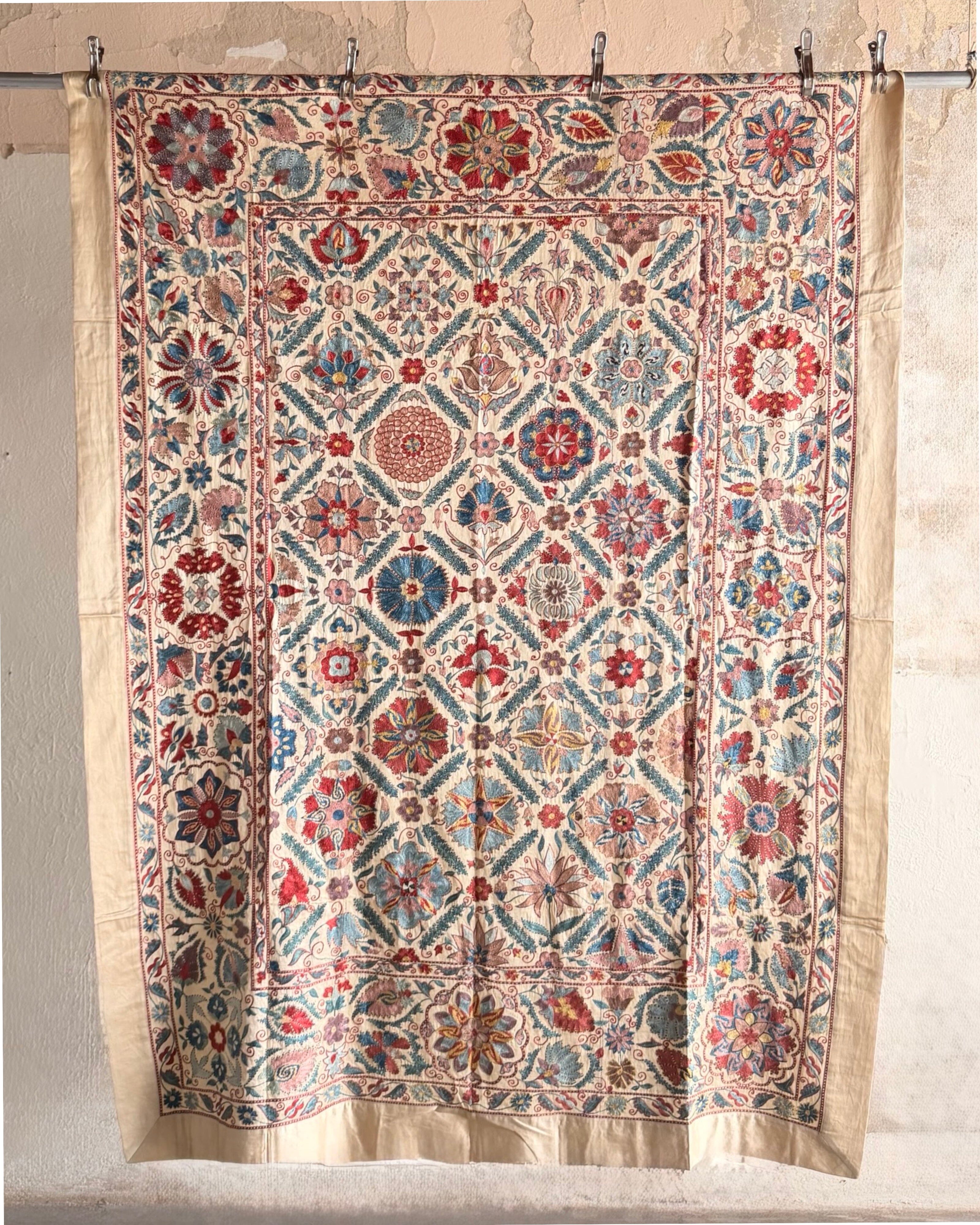 Hand Stitched Suzani (CSSU66226 | 61 x 85" ) Suzani Aziz Suzani 