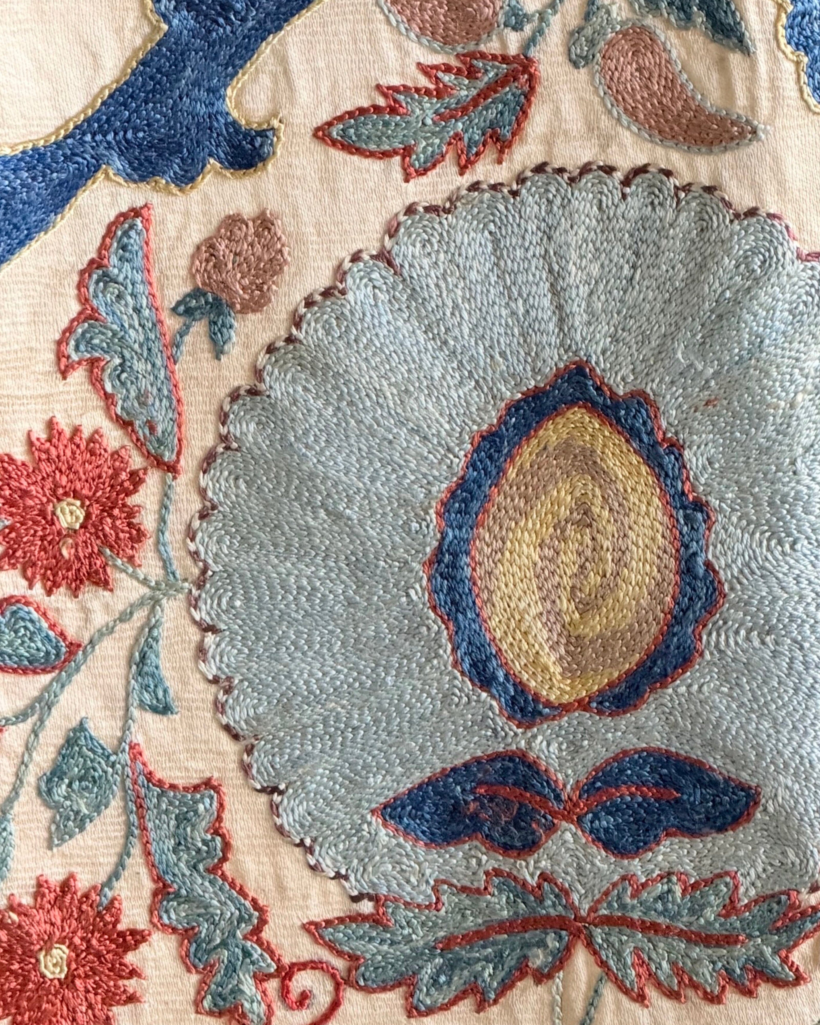Hand Stitched Suzani (CSSU66326 | 65 x 85" ) Suzani Aziz Suzani 
