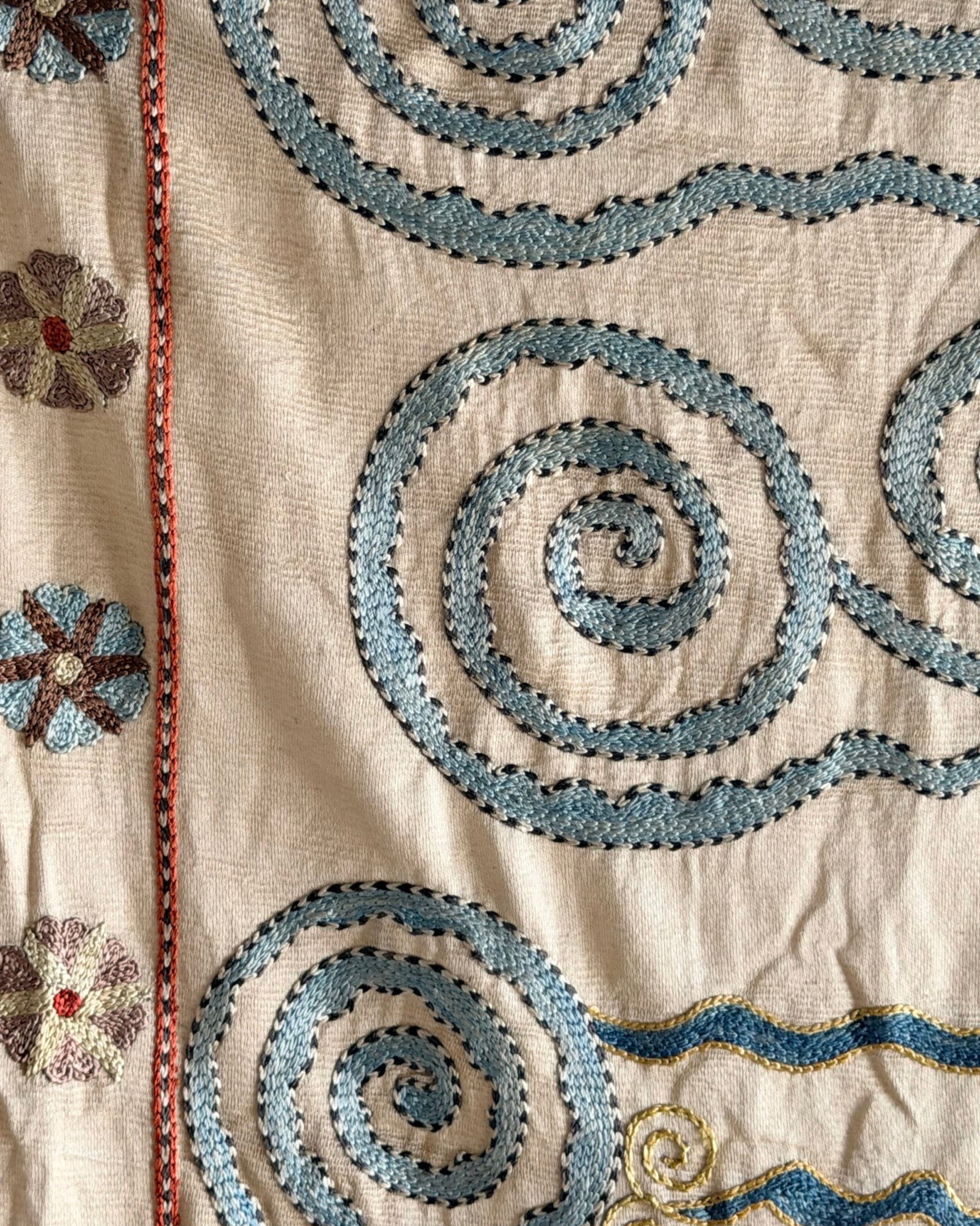 Hand Stitched Suzani (CSSU66826 | 62 x 79.5") Suzani Aziz Suzani 