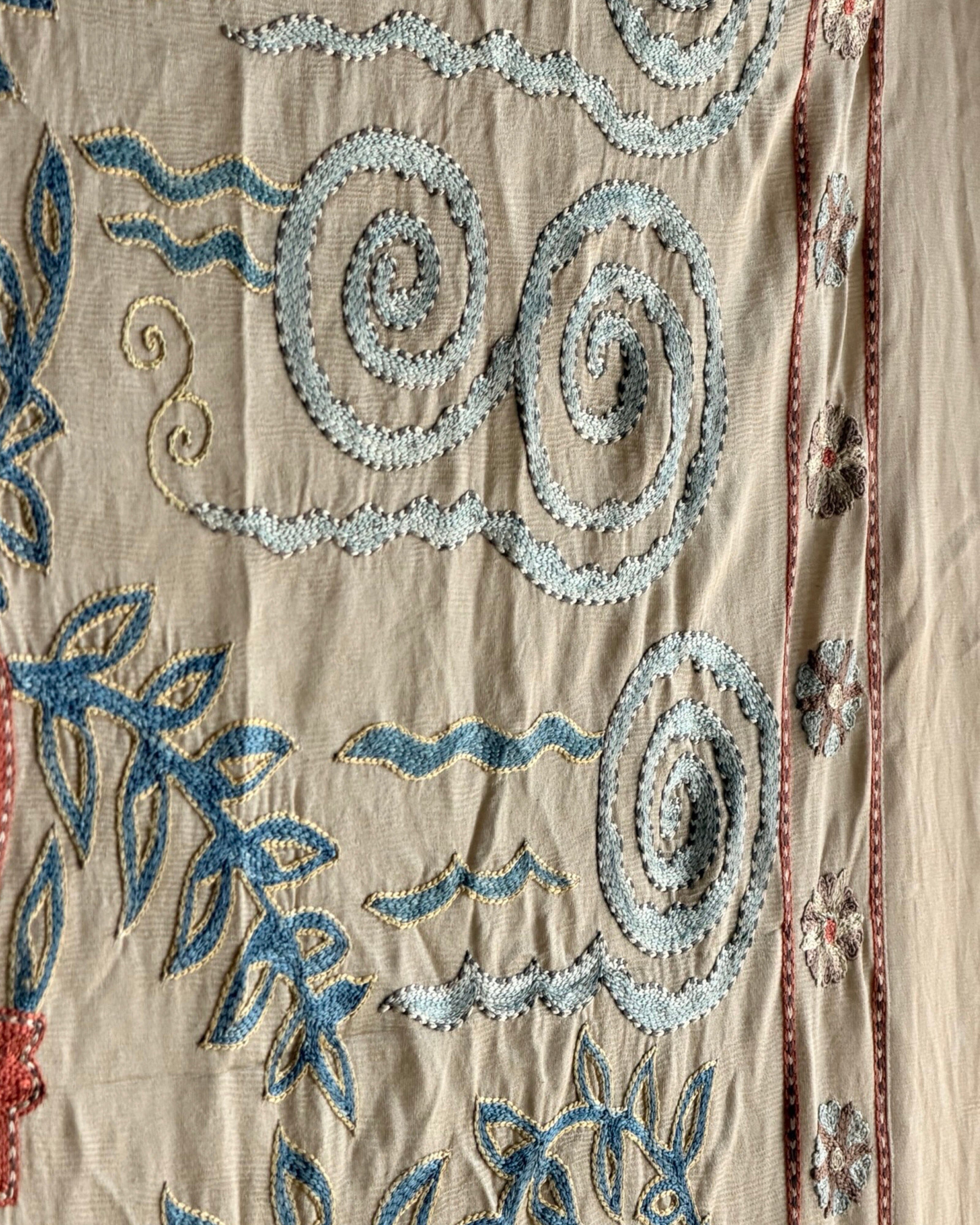 Hand Stitched Suzani (CSSU66826 | 62 x 79.5") Suzani Aziz Suzani 